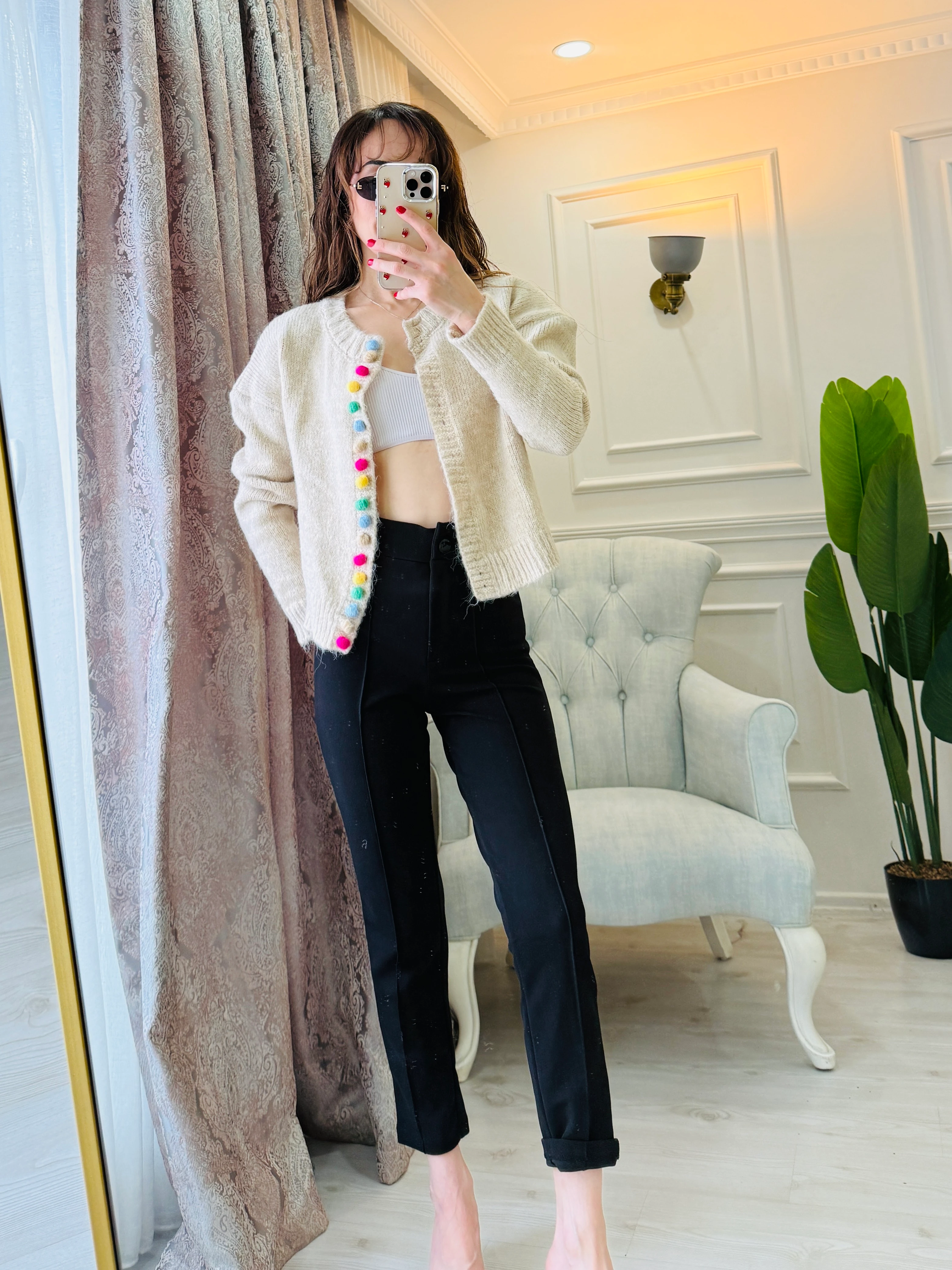 LİKRALI MANGO PANTOLON SİYAH