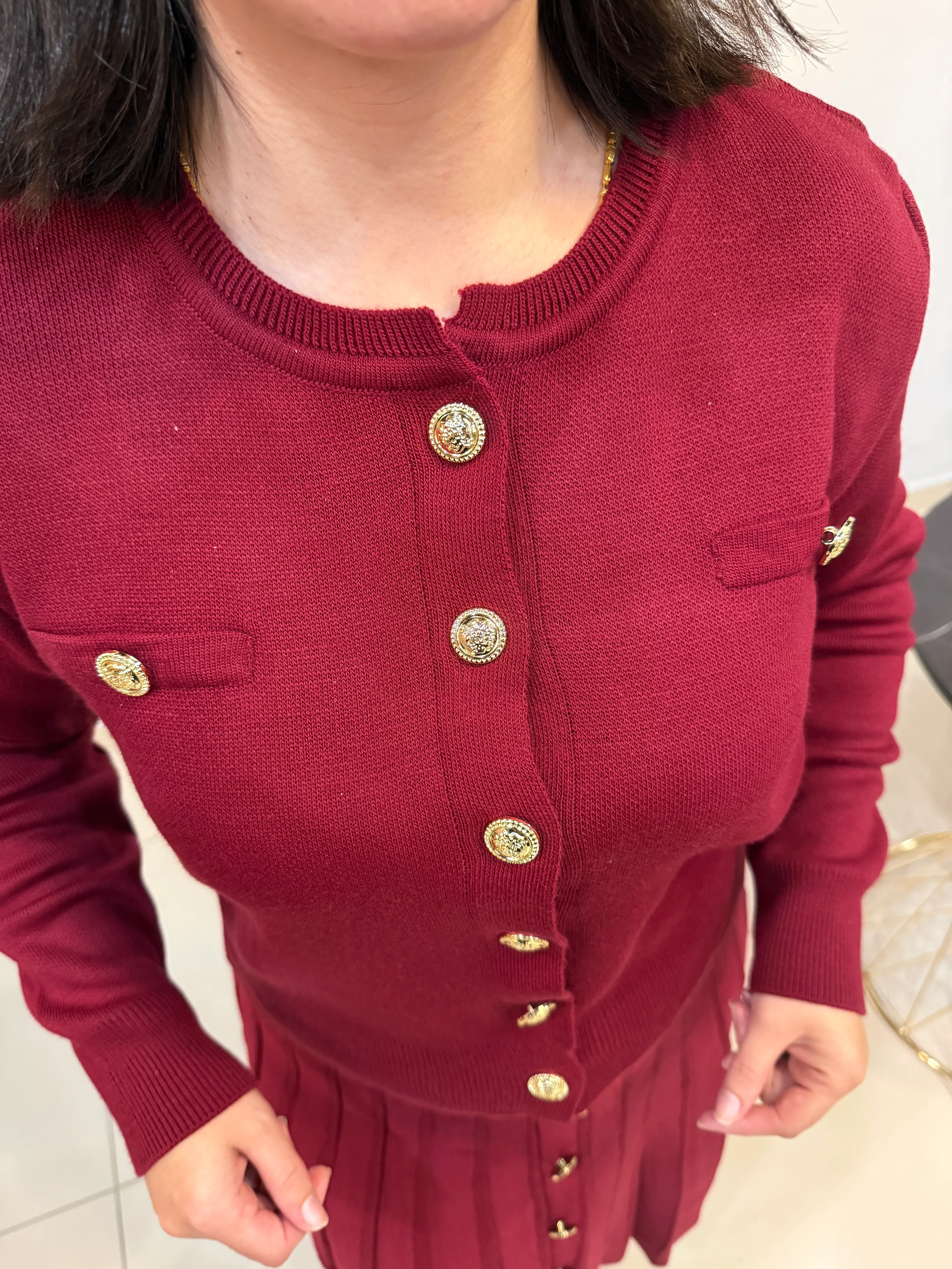 İKİLİ PİLİSE TRİKO TAKIM BORDO