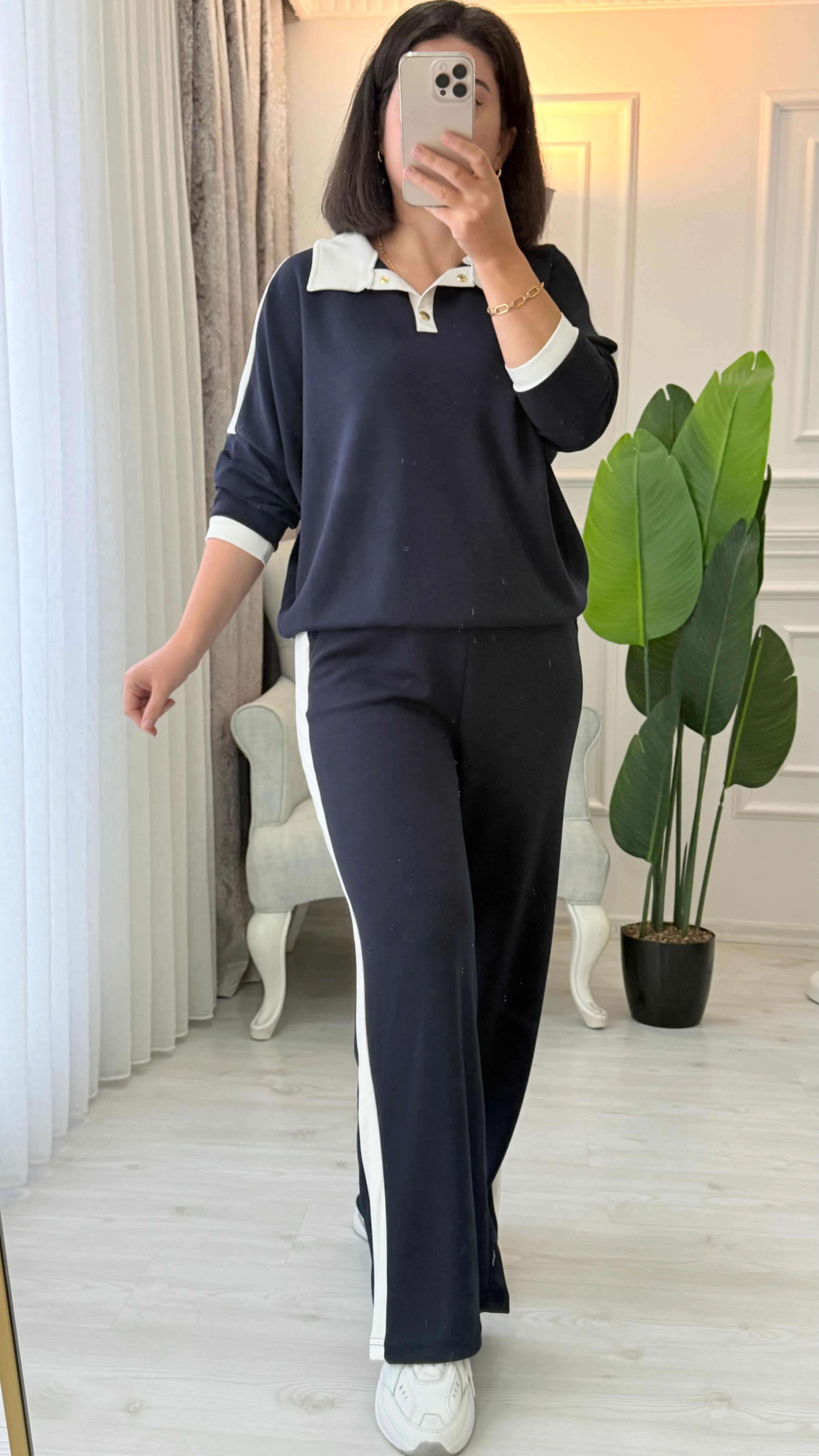 ŞERİT DETAY EŞOFMAN TAKIM LACİVERT