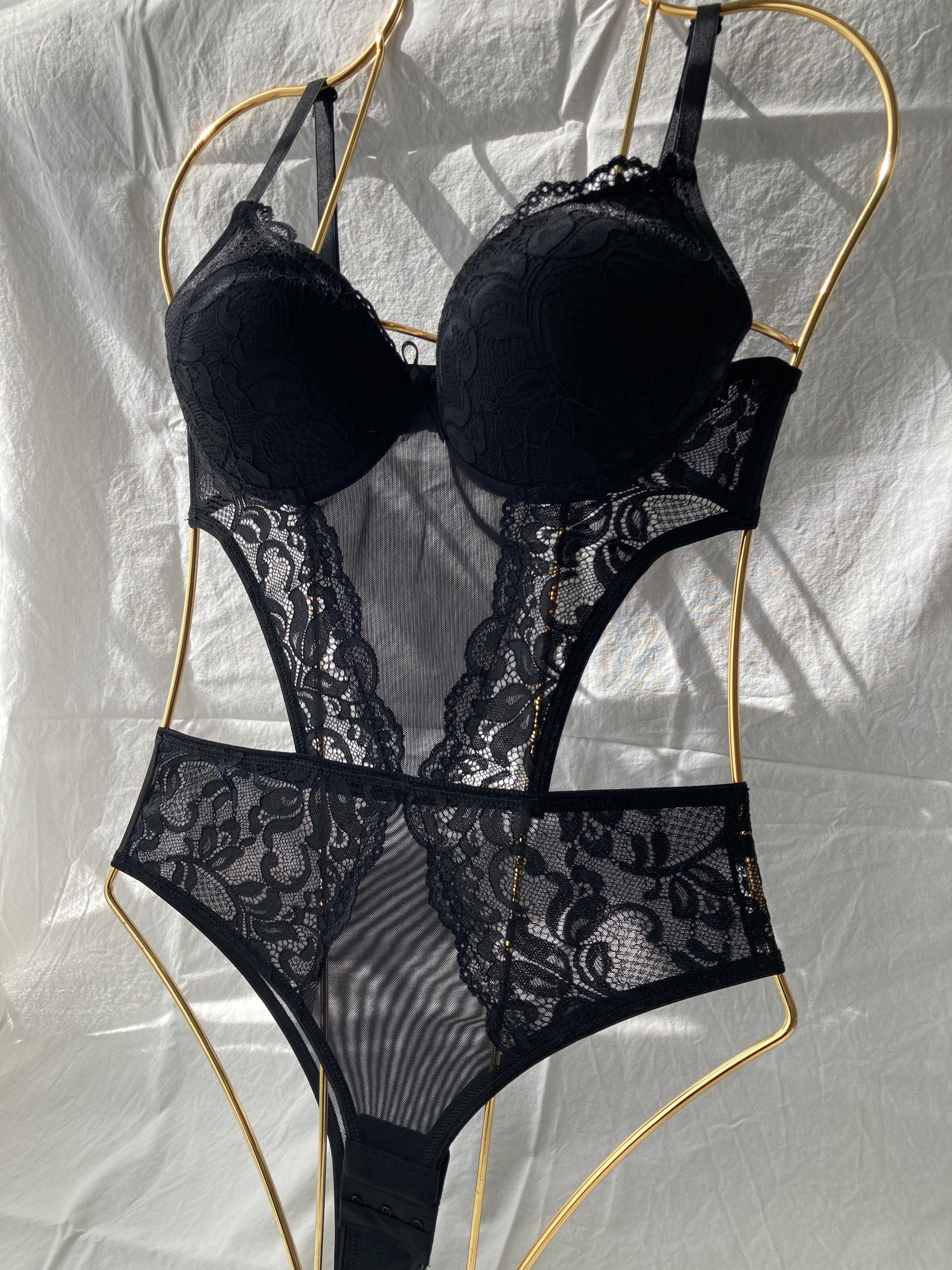 Destekli Siyah Bodysuit
