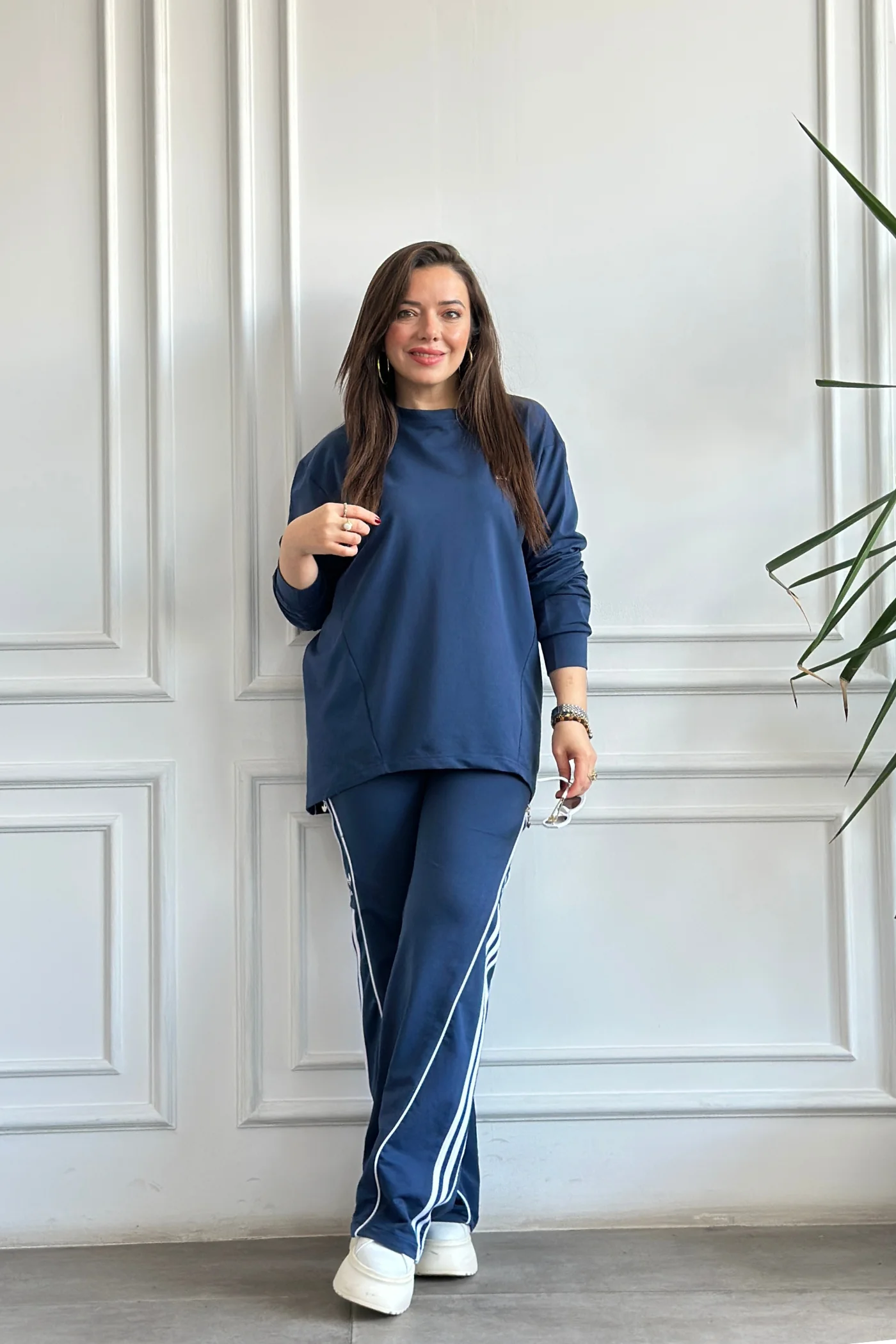 Arkası Ve Paçası Fermuar Detaylı Eşofman Takımı - LACIVERT