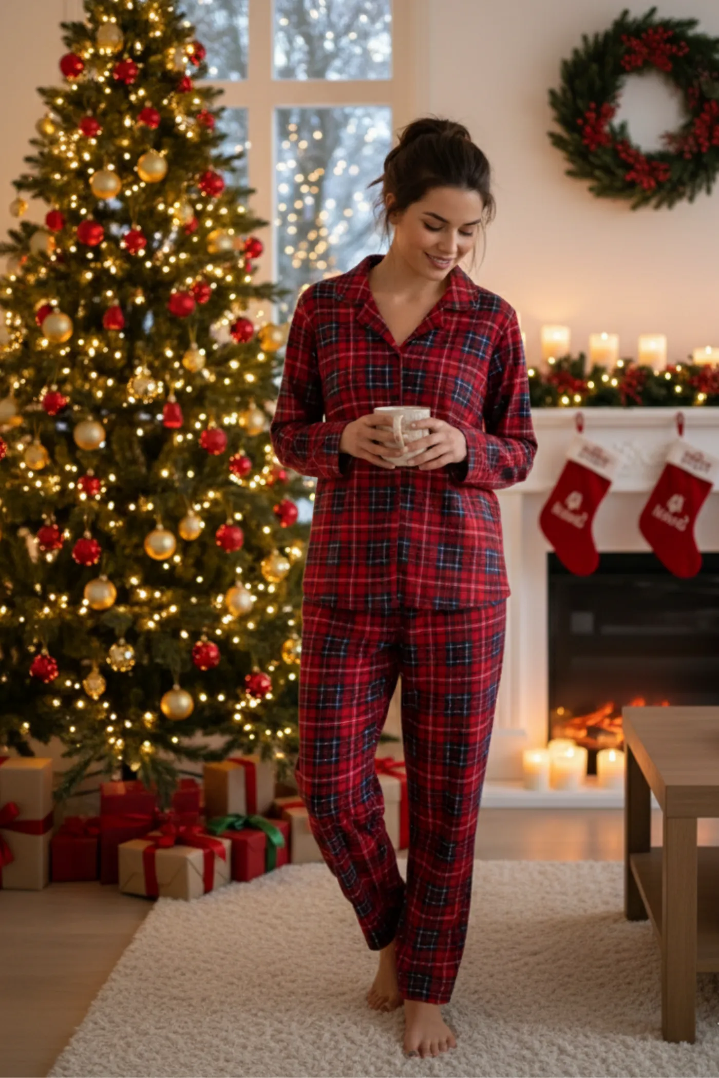 Ekose Desenli Pijama Takımı