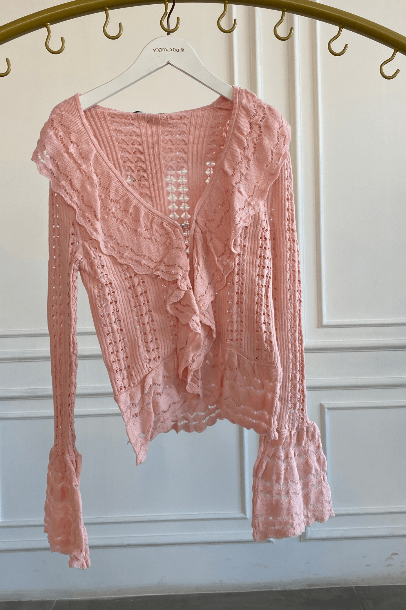 Fırfırlı Triko Hırka