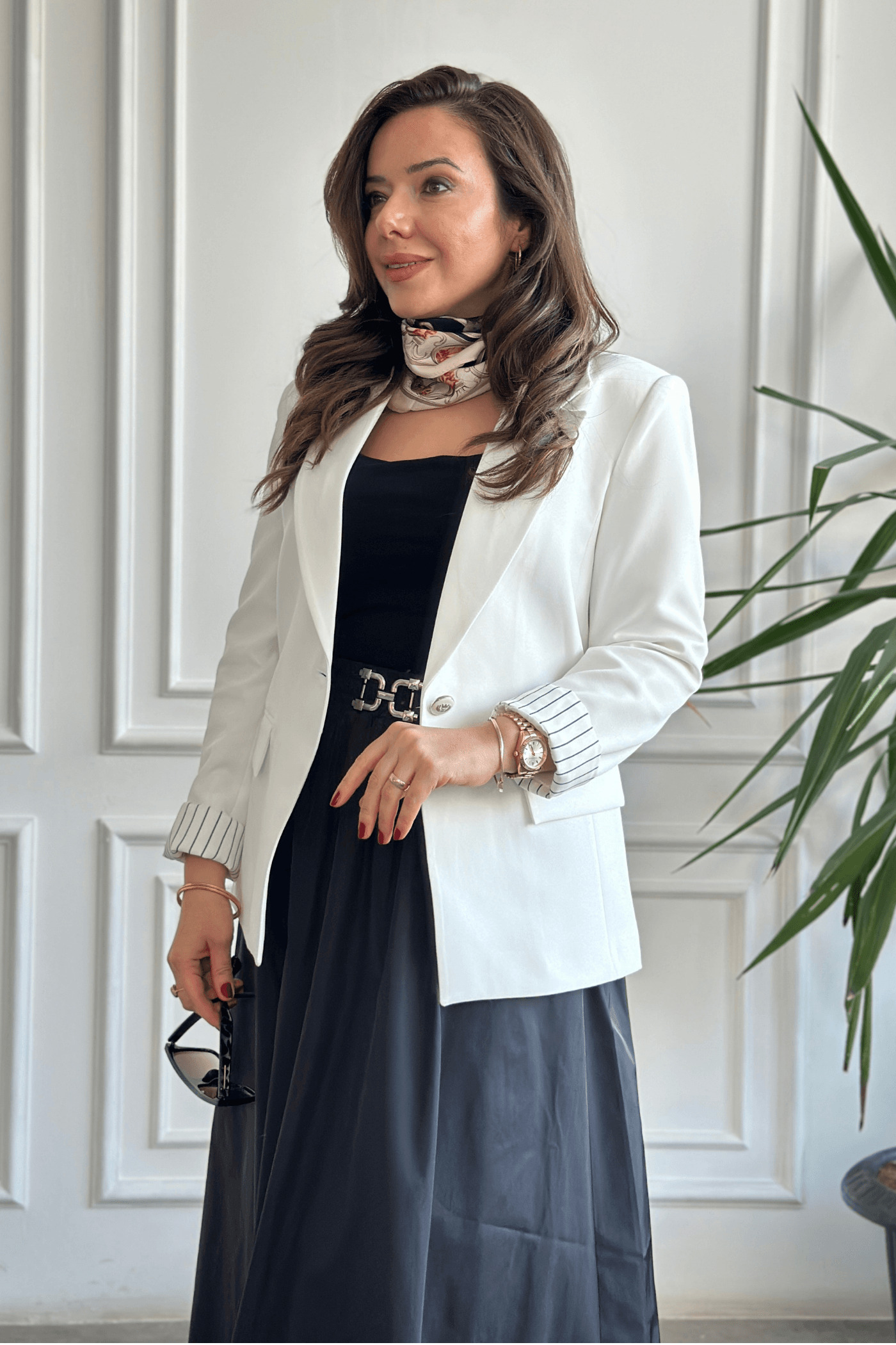 Kol Manşeti Garnili Blazer Ceket