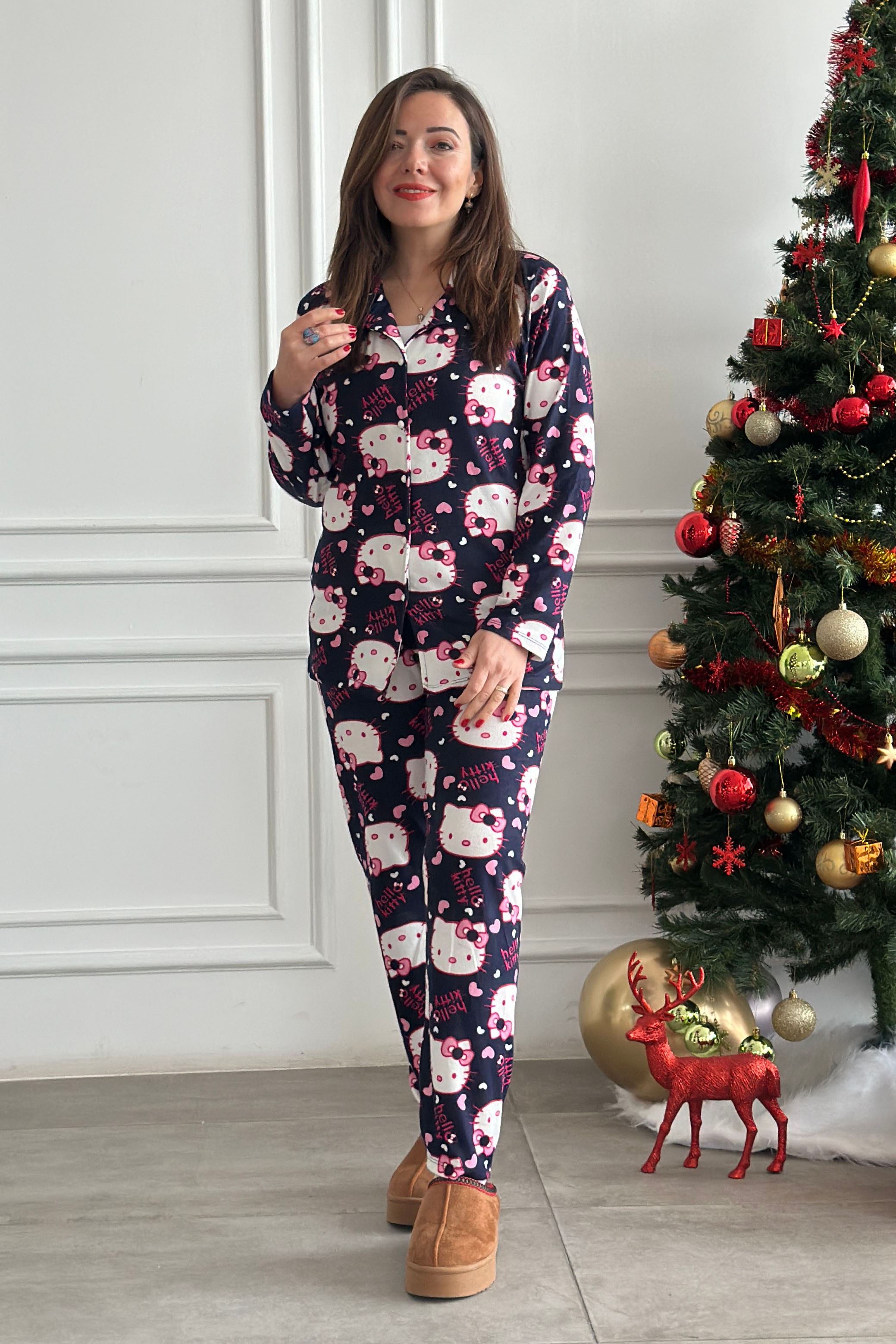 Hello Kitty Anne - Kız Pijama Takımı - LACIVERT