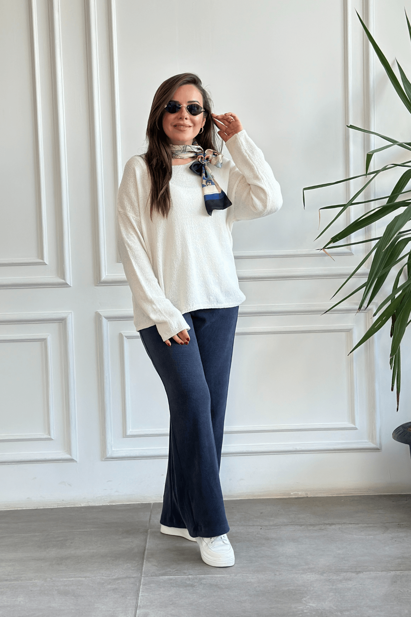 Oval Yaka Merserize Triko