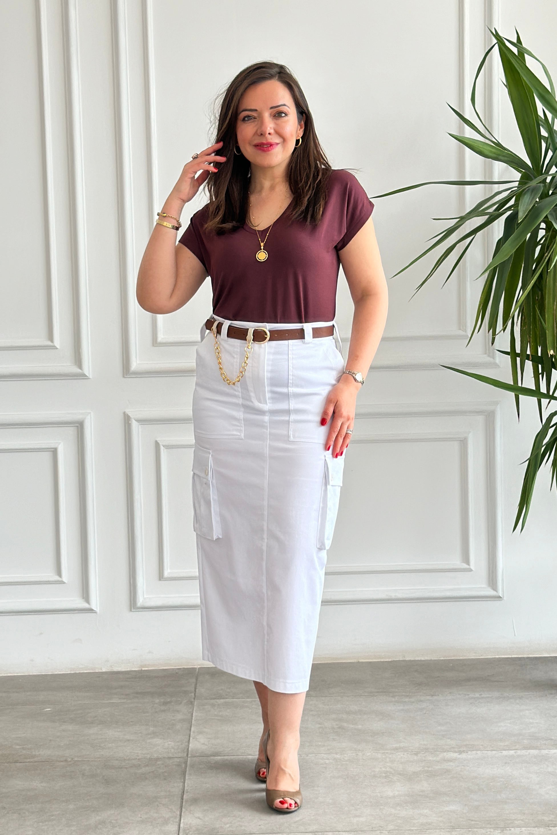 V Yaka Basic T-Shirt - MURDUM