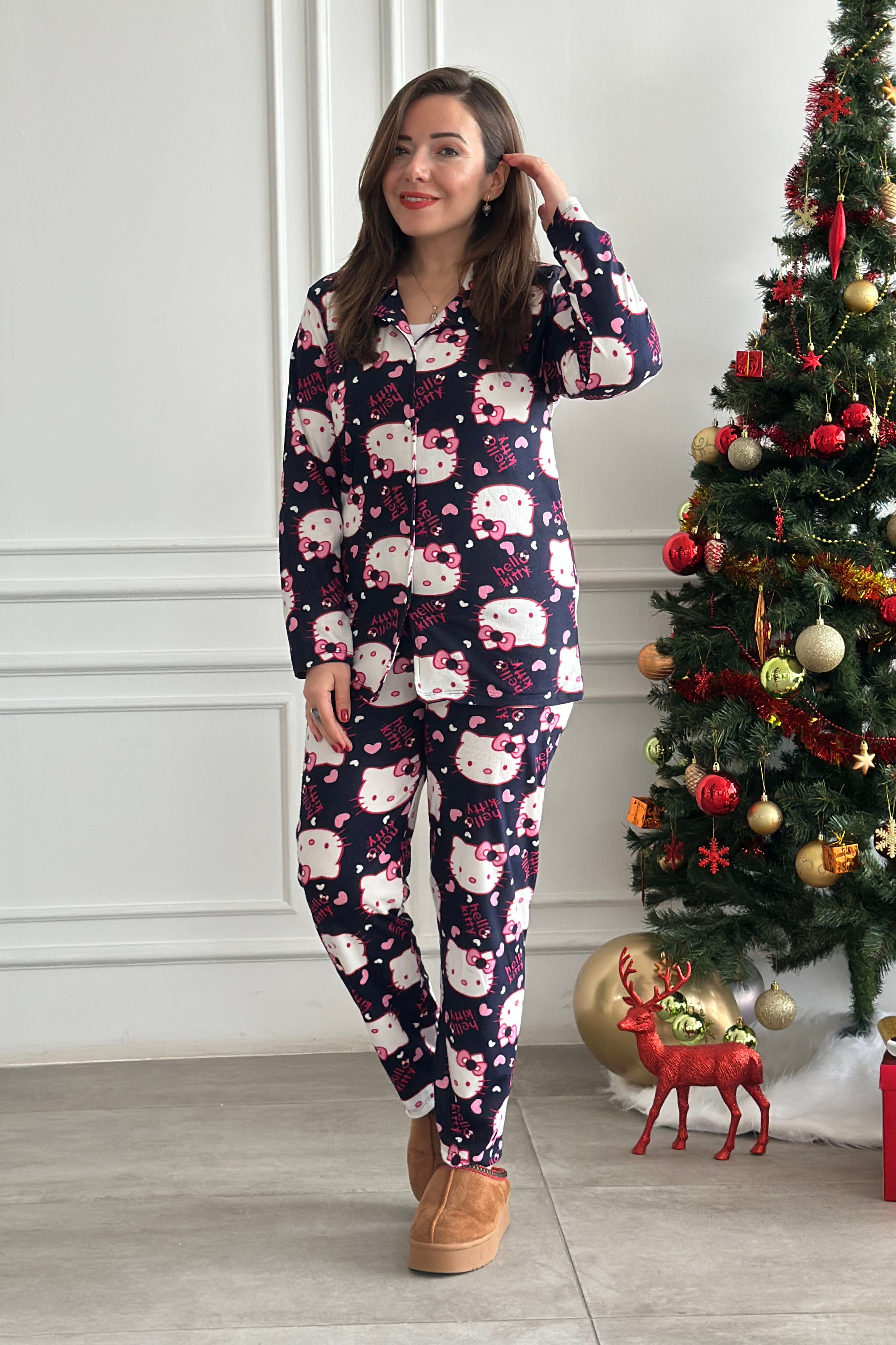 Hello Kitty Anne - Kız Pijama Takımı - LACIVERT