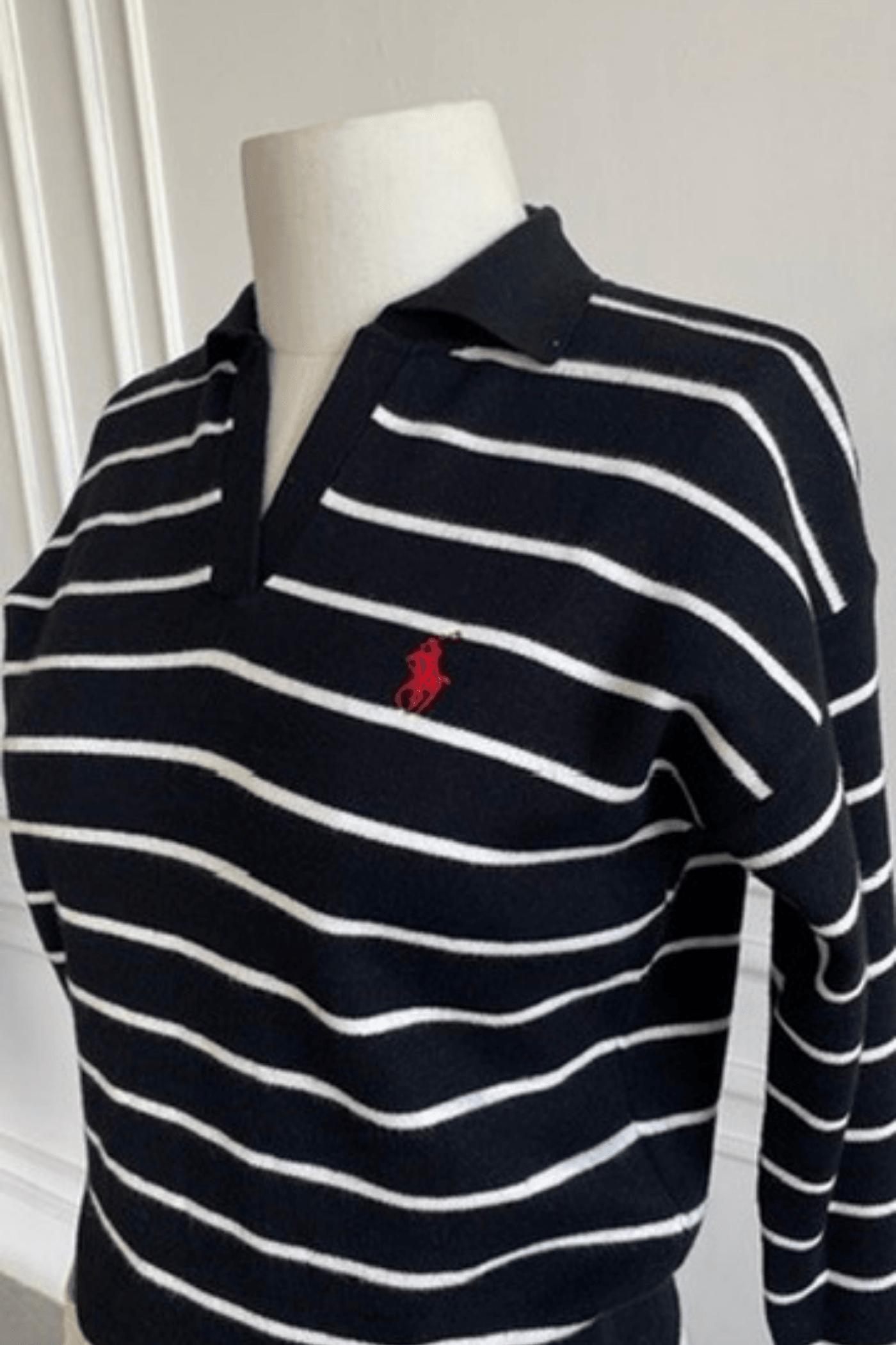 Polo Yaka Çizgili Triko
