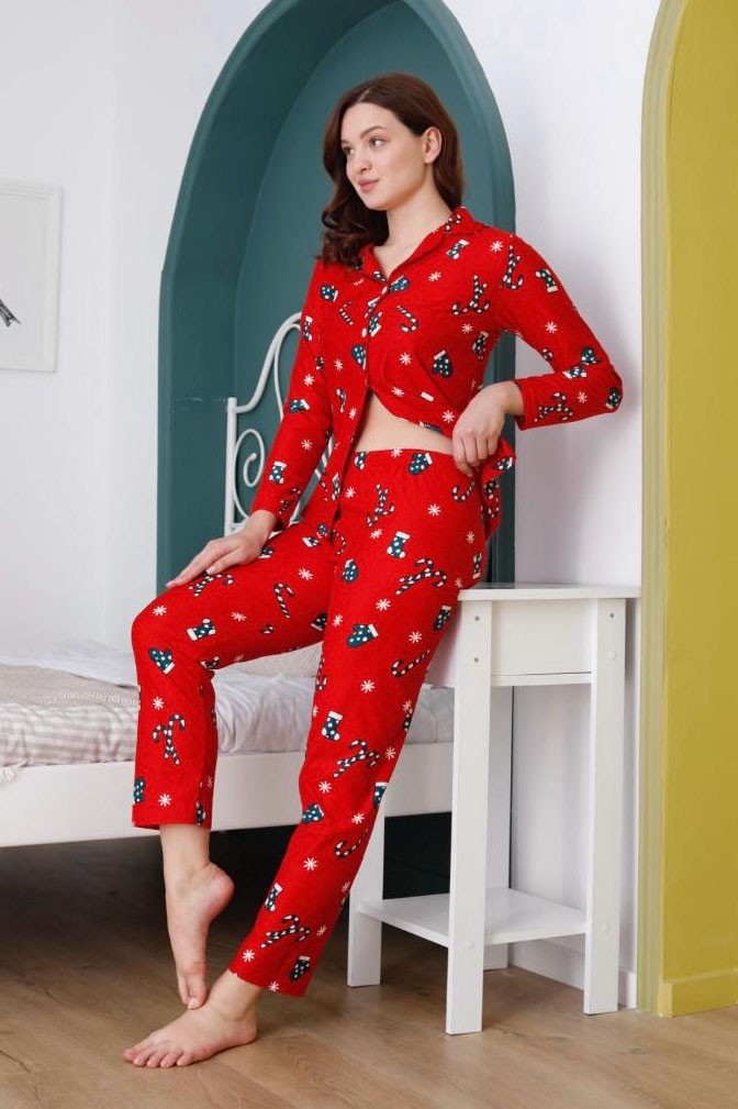 Noel Desenli Pijama Takımı