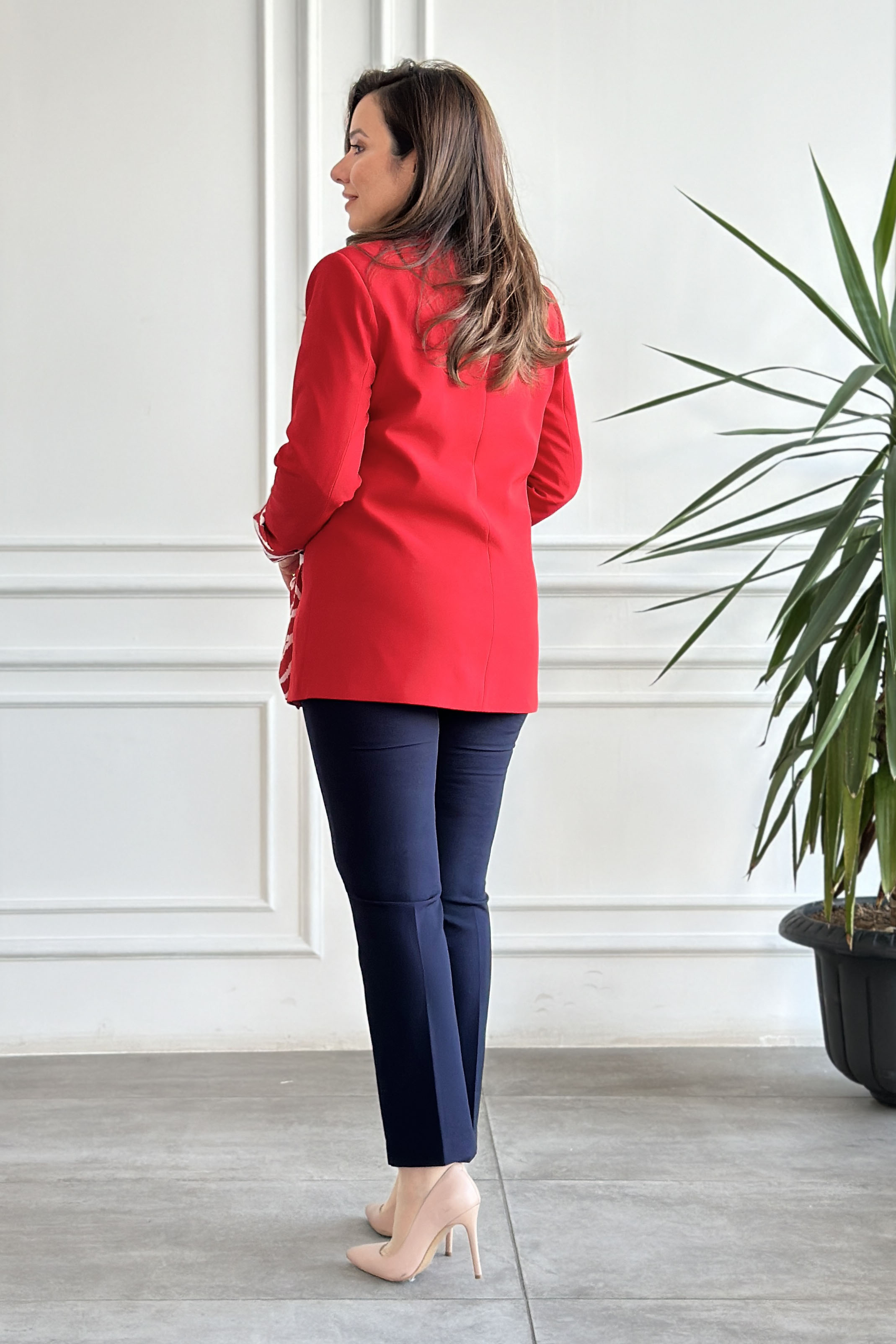 Cebi Fularlı Blazer Ceket