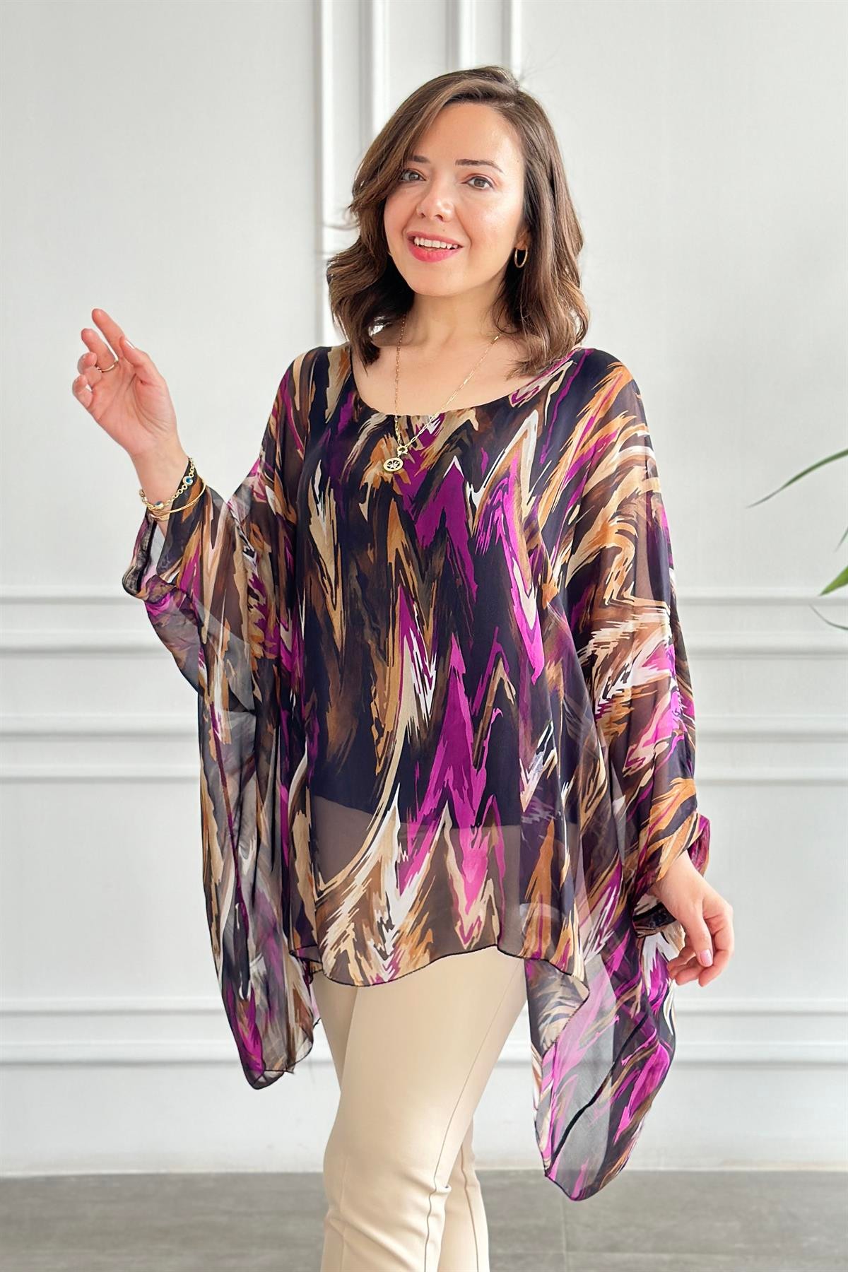 Batik Desenli İç Atletli Bluz