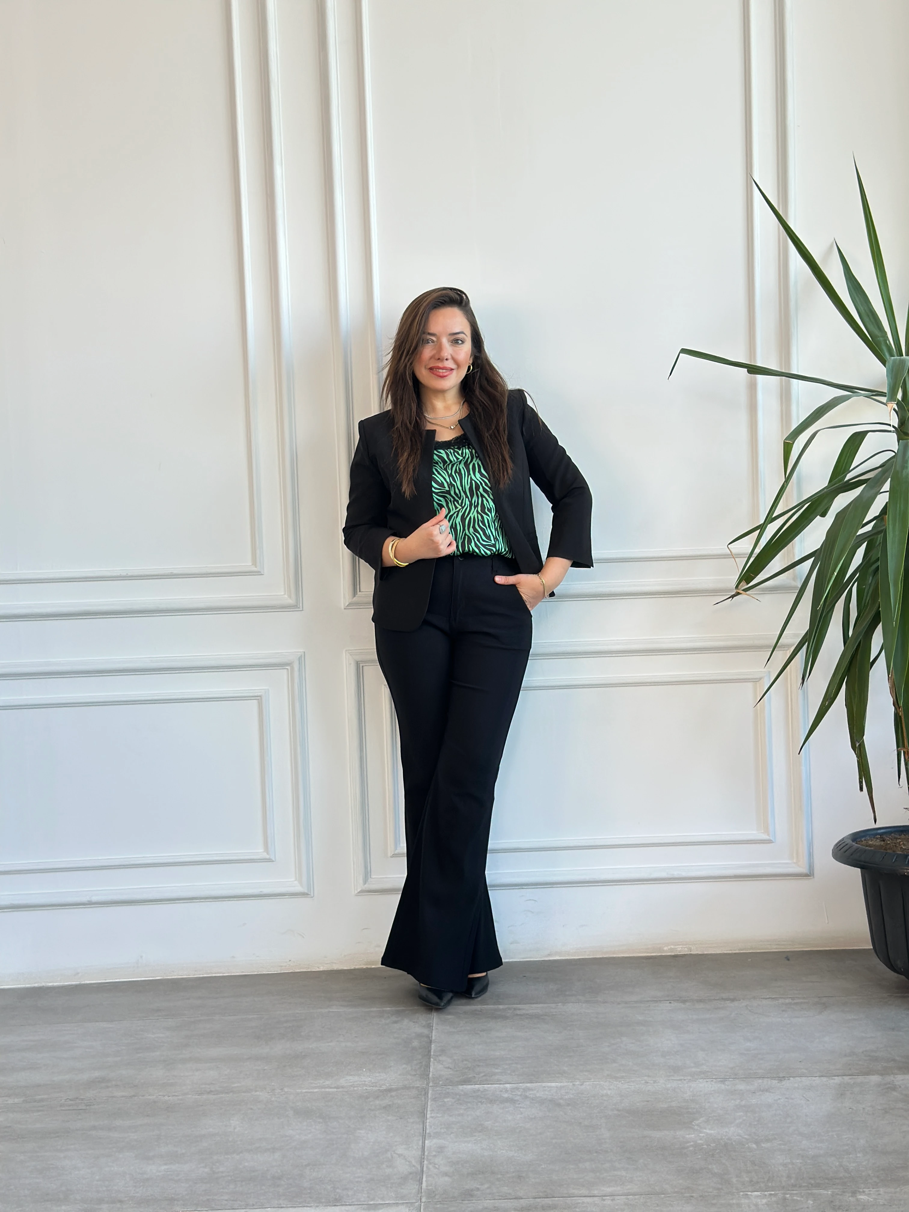 Beli Lastikli İspanyol Paça Pantolon