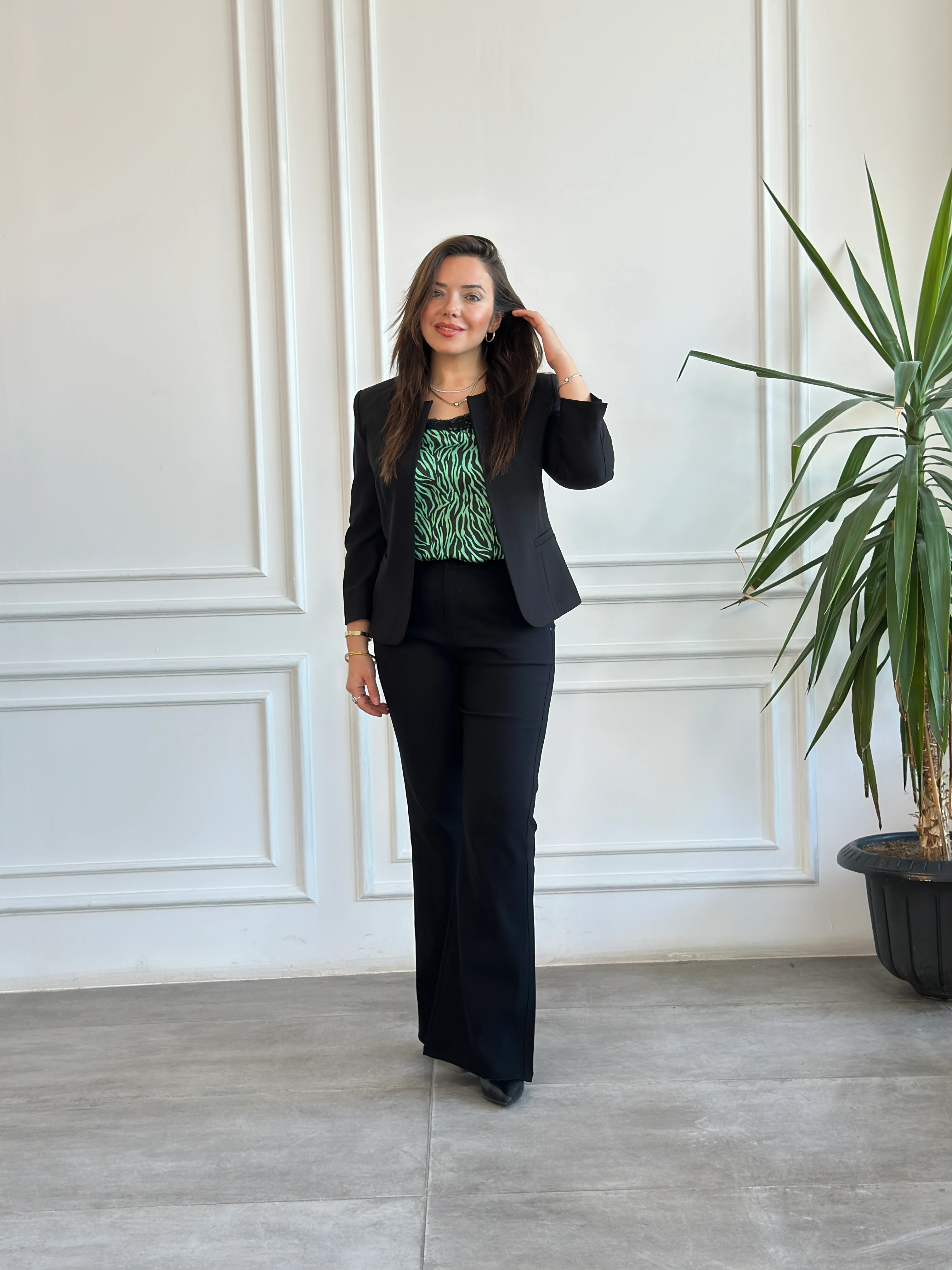 Beli Lastikli İspanyol Paça Pantolon