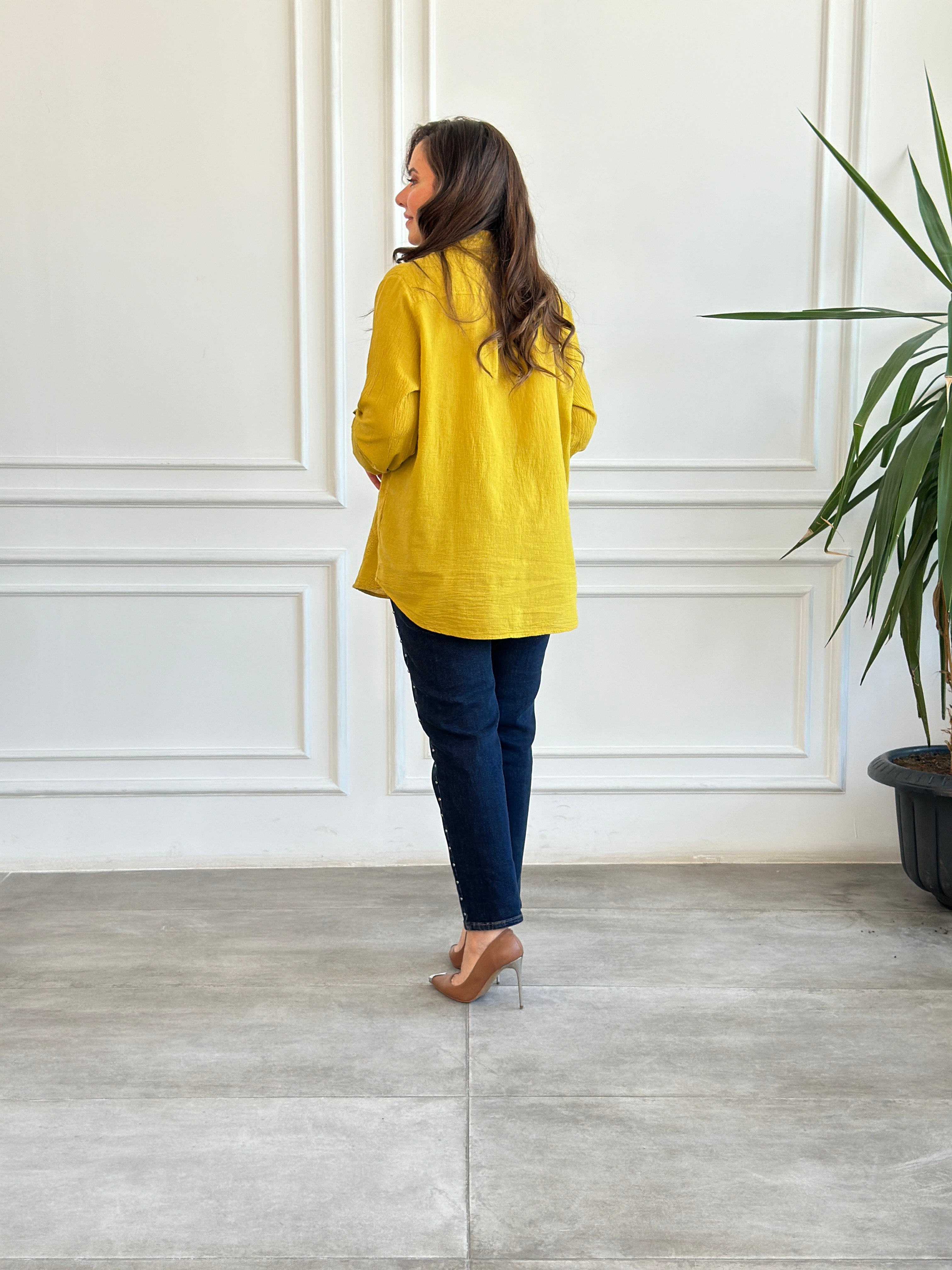 Cep Ve Yanları Drop Taş Detaylı Mom Jean - KAHVE TINT