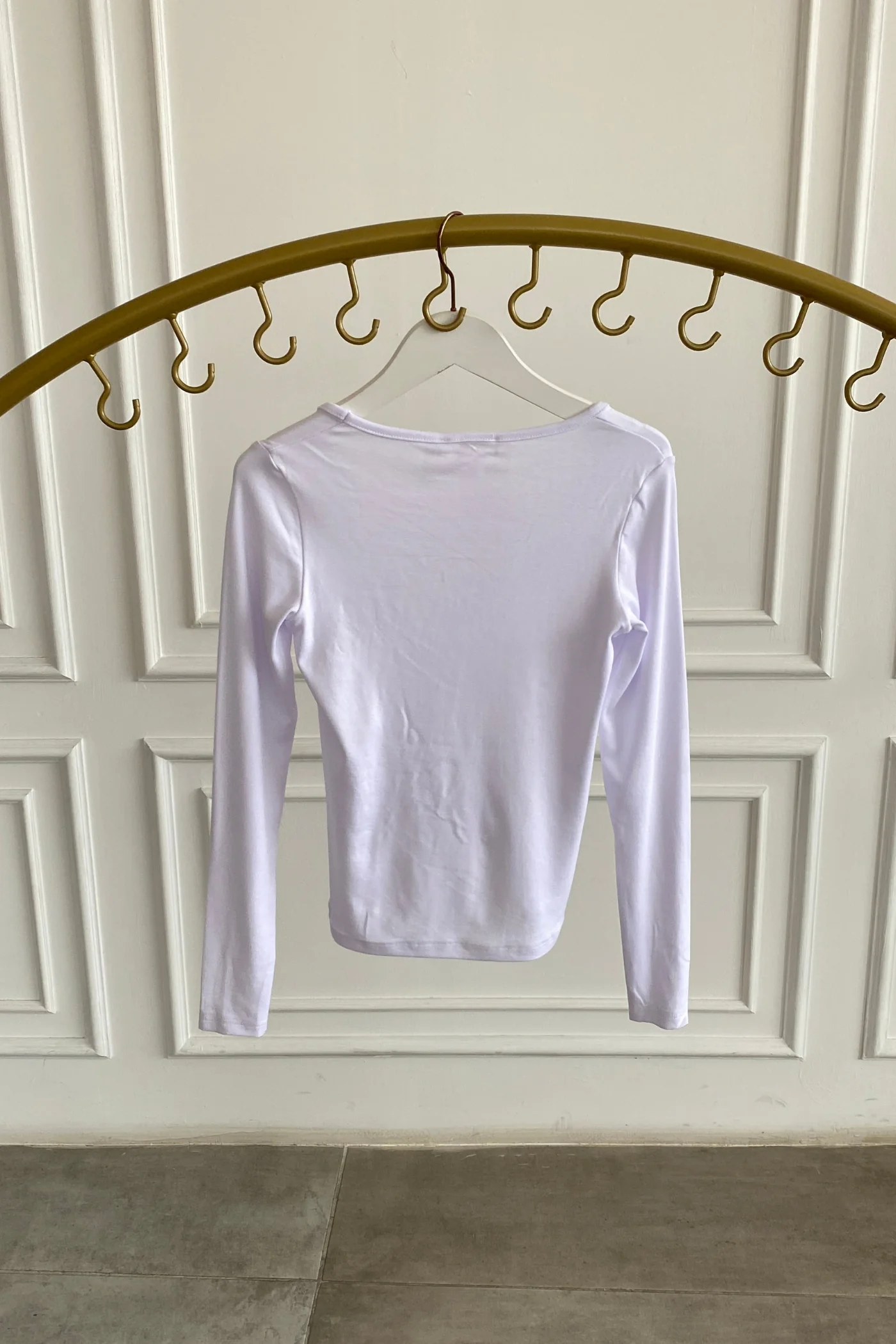 Kare Yaka Uzun Kollu Badi - BEYAZ