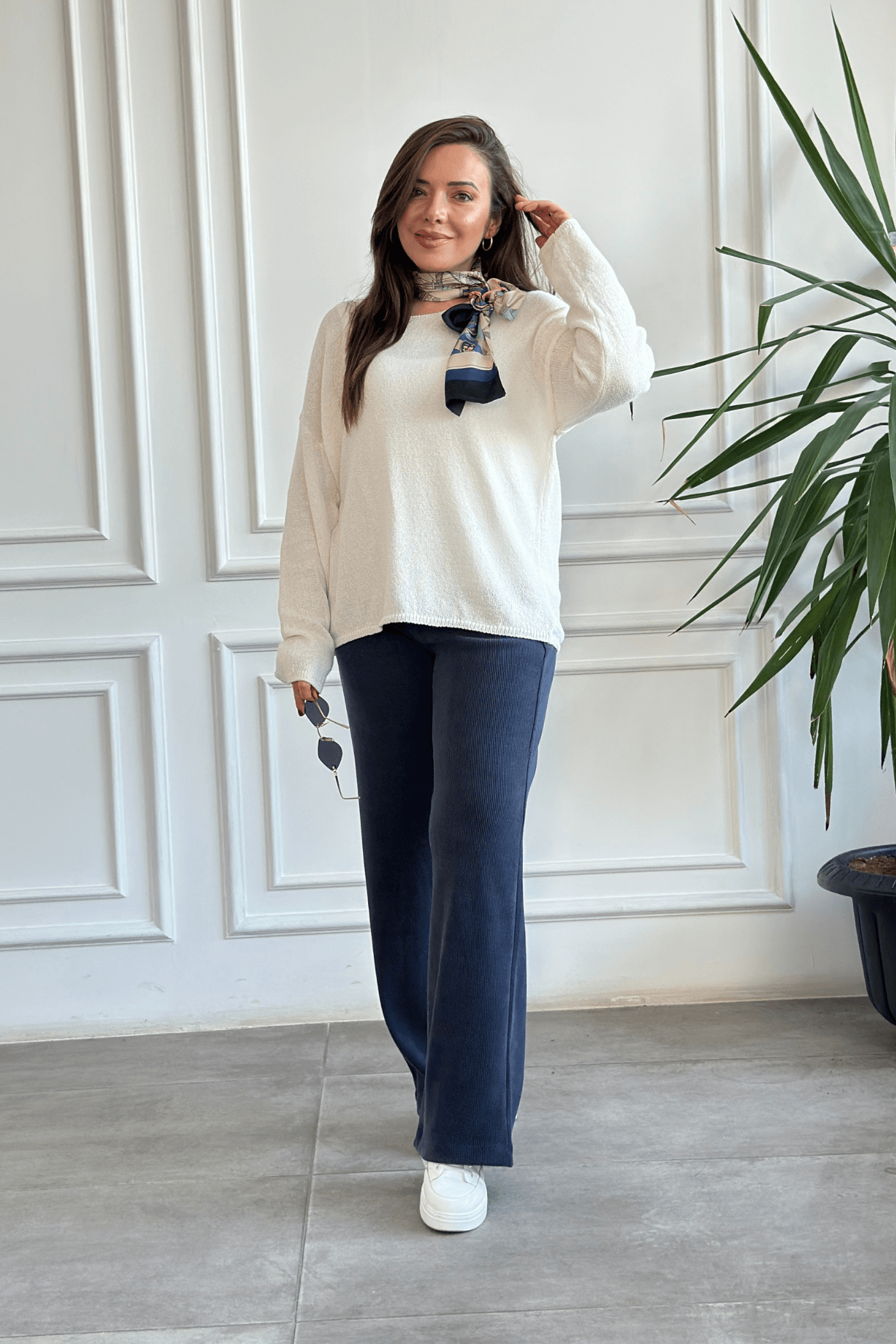 Oval Yaka Merserize Triko