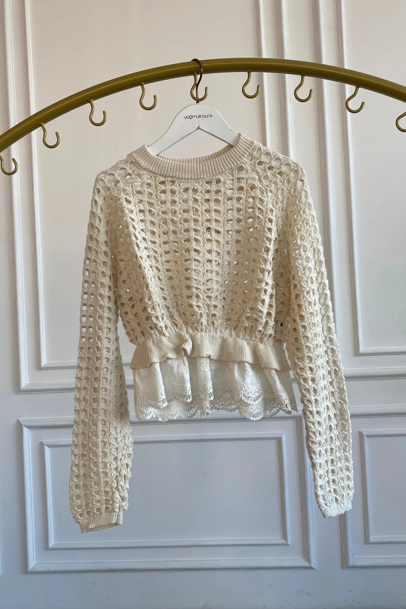 Brode Detaylı Triko  - EKRU