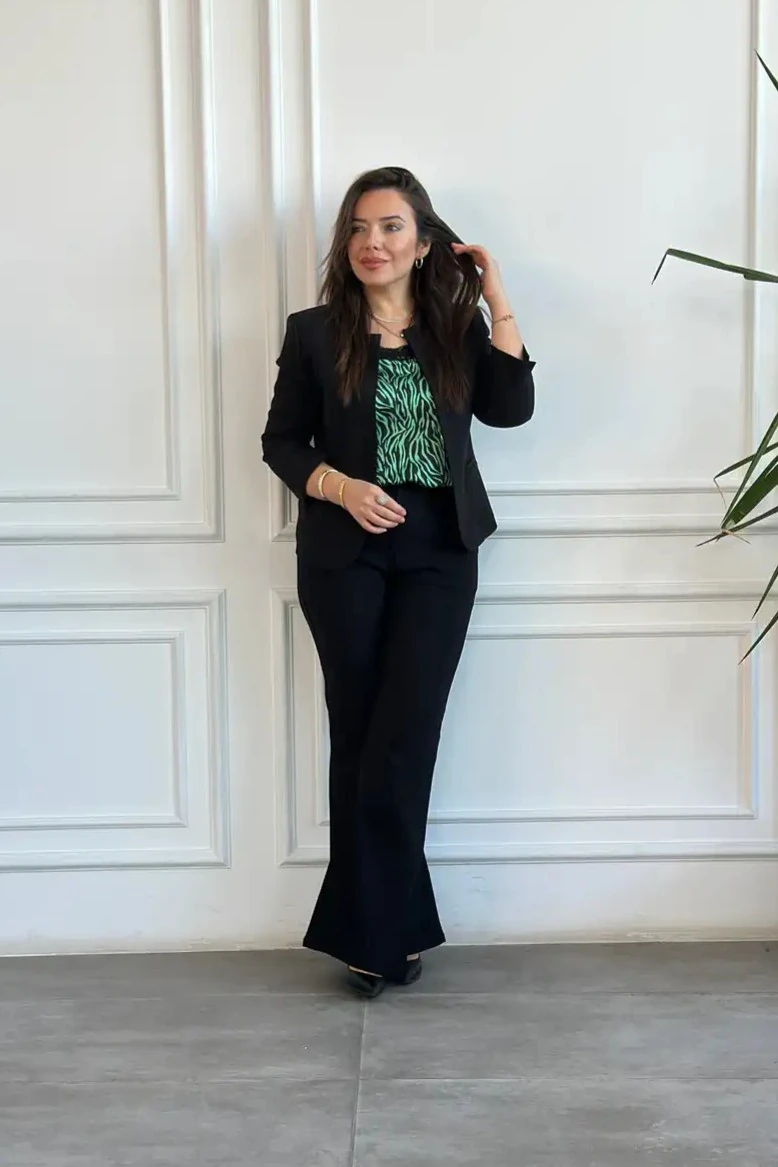 Beli Lastikli İspanyol Paça Pantolon