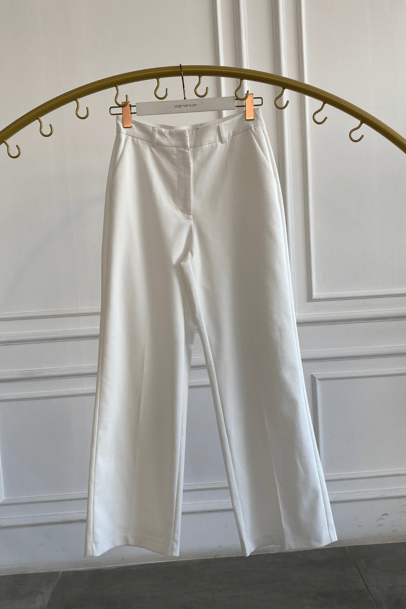 Arka Süs Cep Detaylı Palazzo Pantolon - EKRU