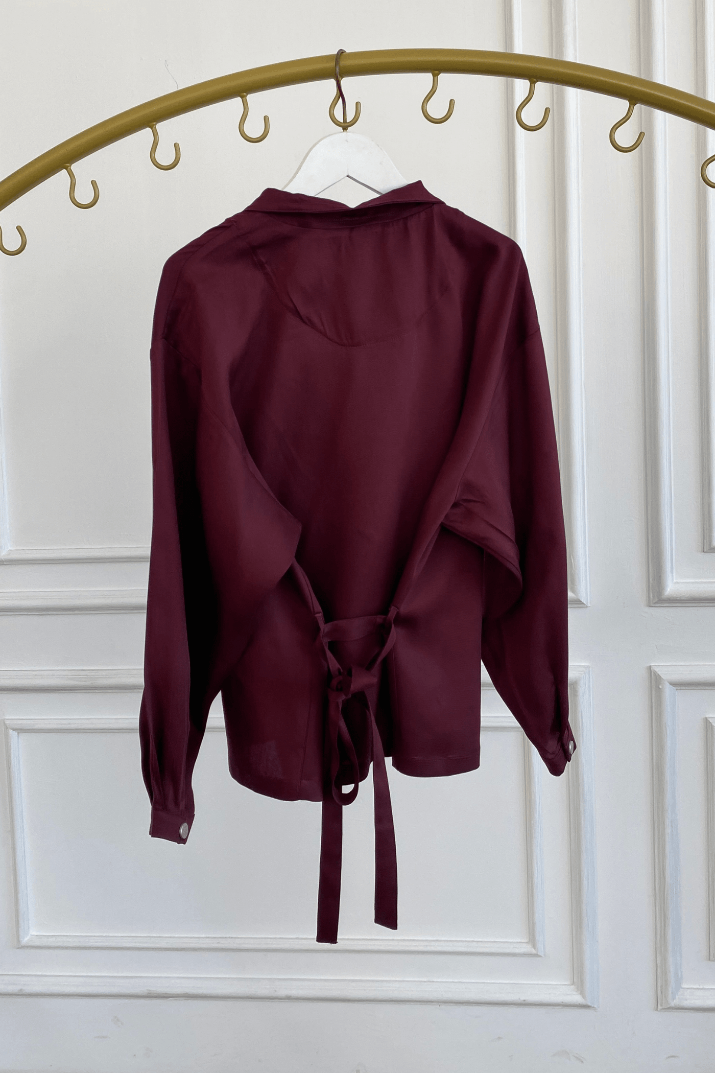 Önden Fermuarlı Beli Bağlama Detaylı Ceket