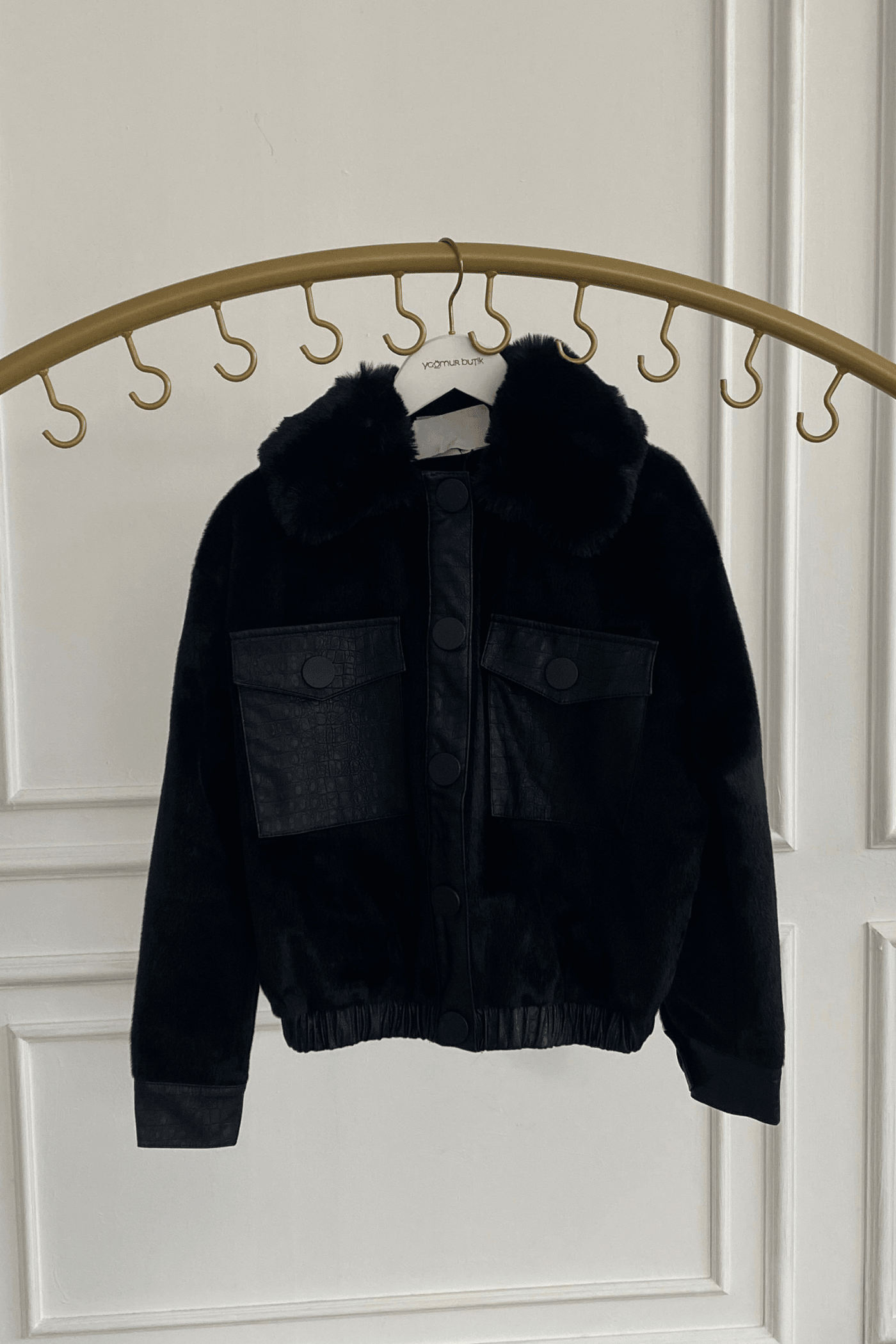 Timsah Derili Posta Cepli Bomber Mont - SIYAH