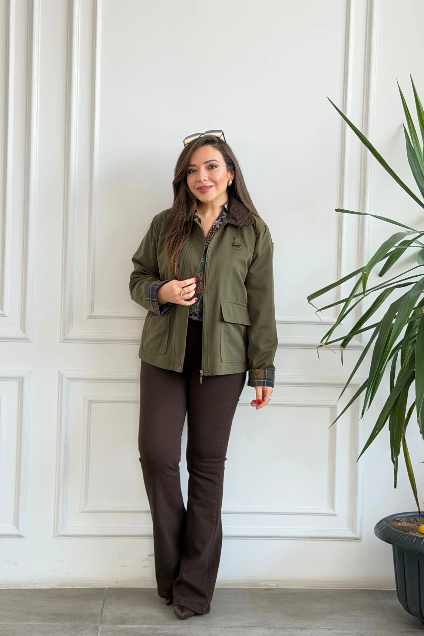 Yakası Kadife Fermuar Detaylı Ceket