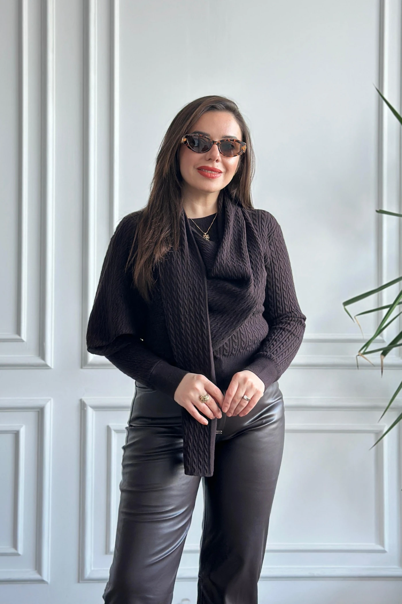 Saç Örgülü Tasarım Triko