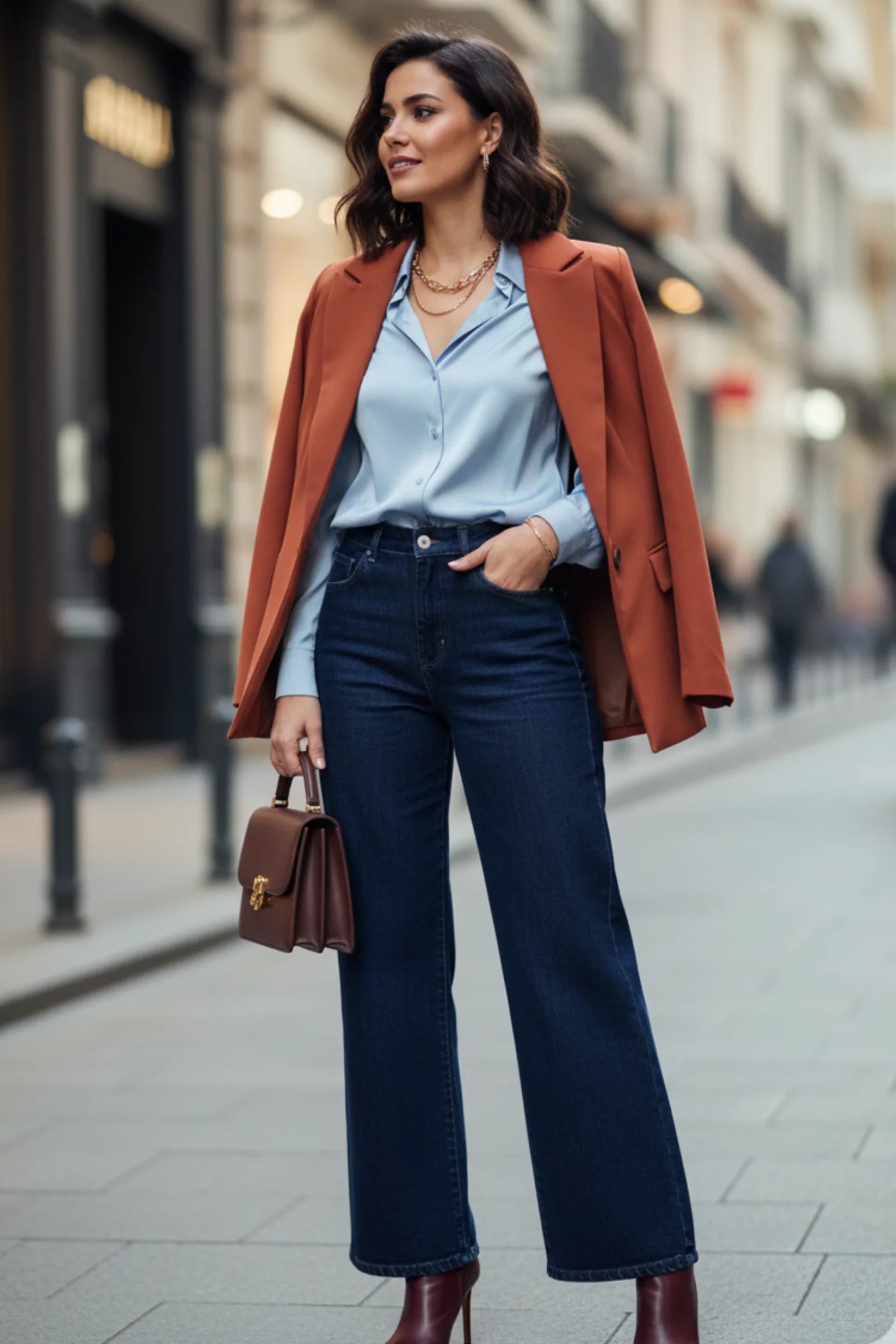 Yandan Cepli Palazzo Kot Pantolon