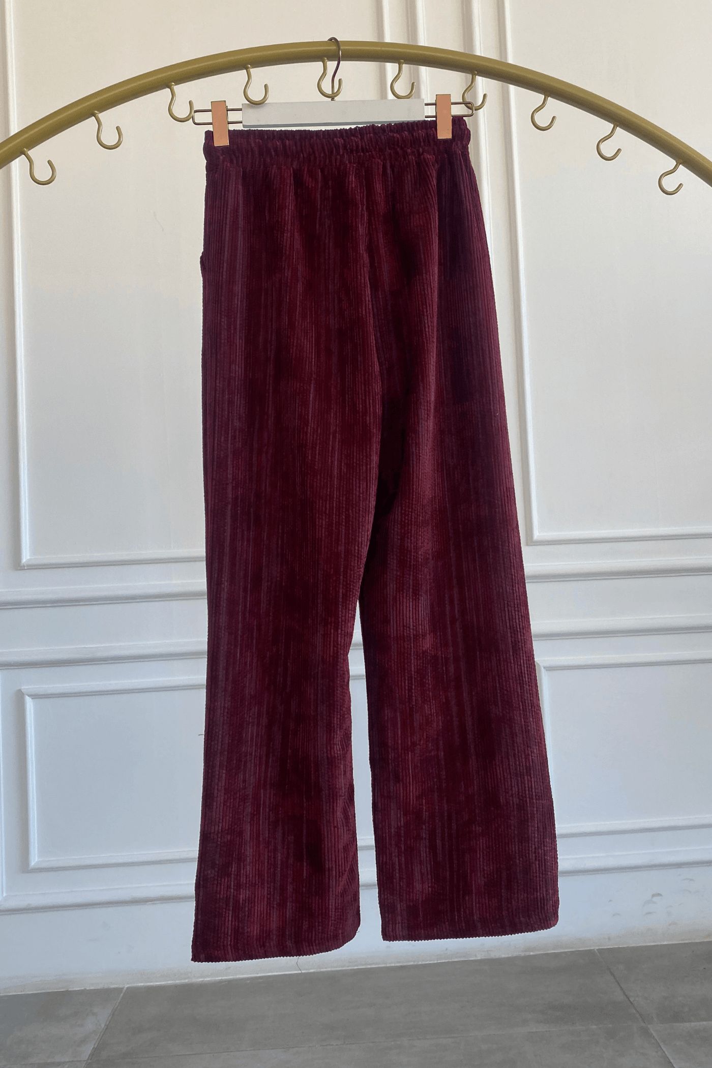 Kadife Fitilli Bol Paça Pantolon