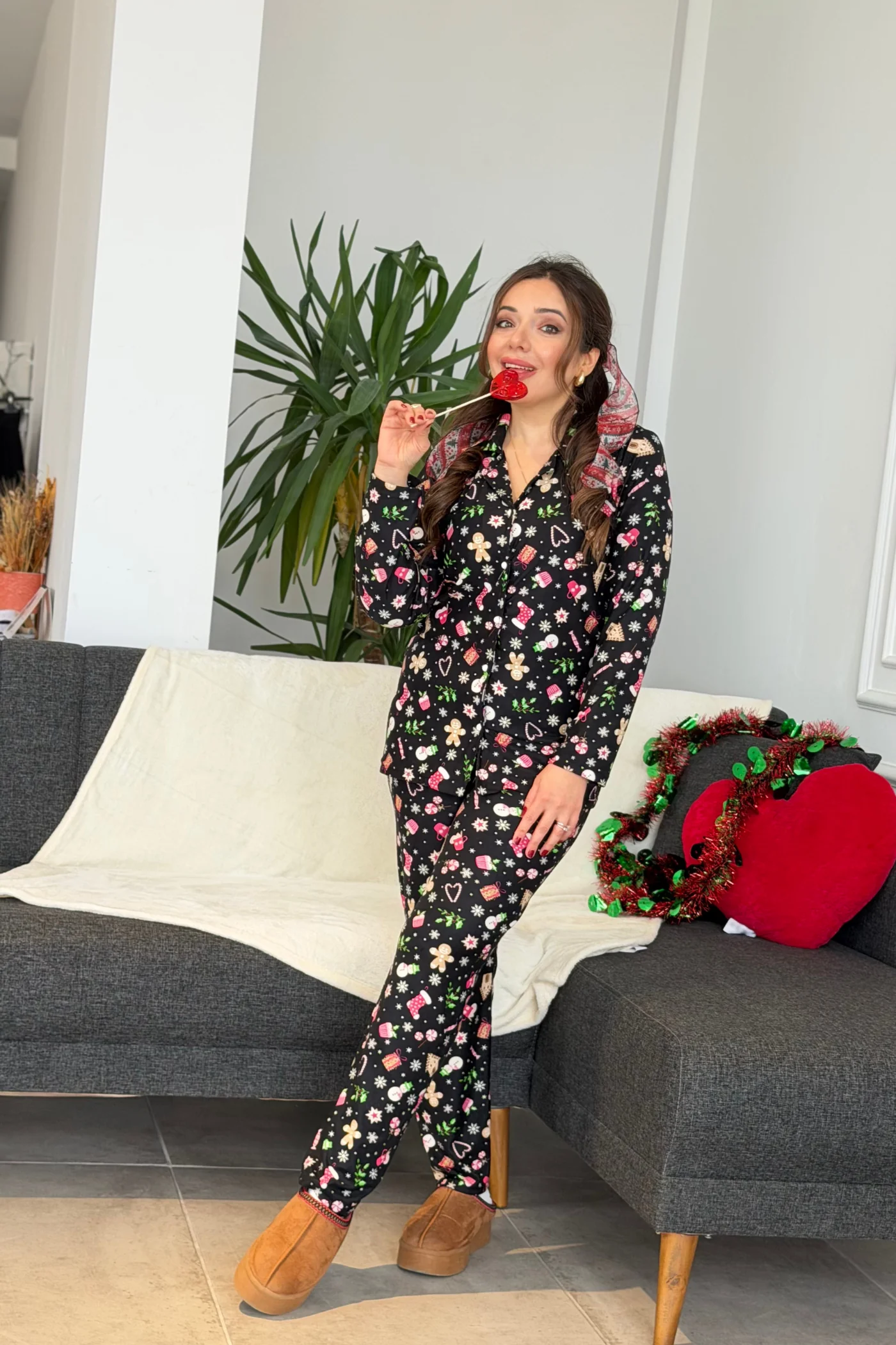 Noel Desenli Pijama Takımı