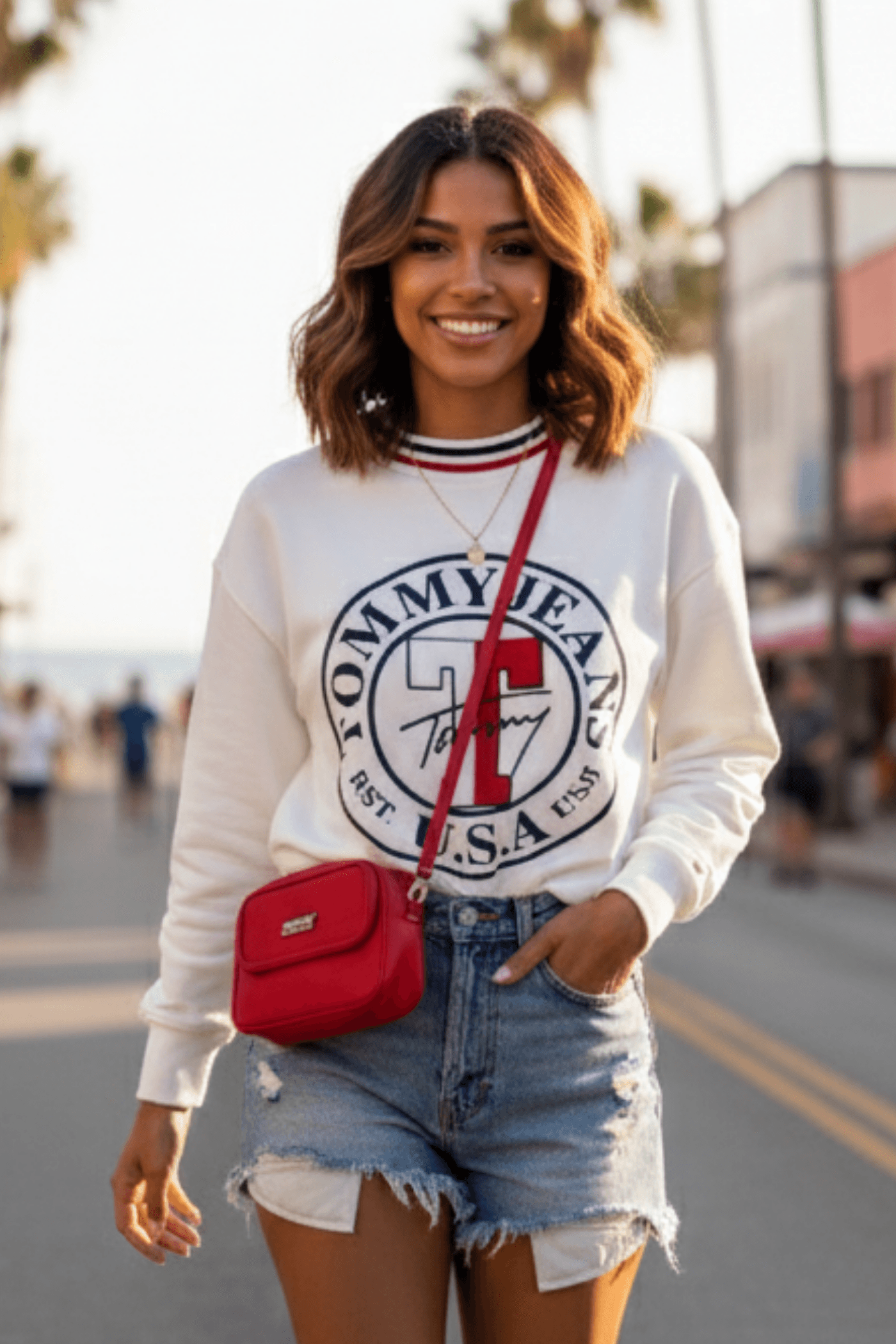 Yakası Ribana Detaylı Yazı Baskılı Sweat 