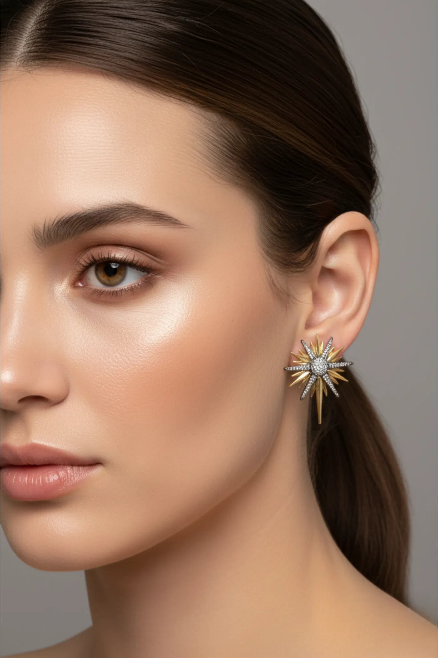 KP07 KUZEY YILDIZI ZİRKON TAŞLI KÜPE