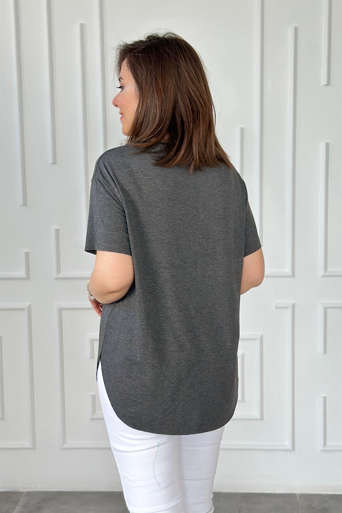 Bisiklet Yaka Basic T-Shirt