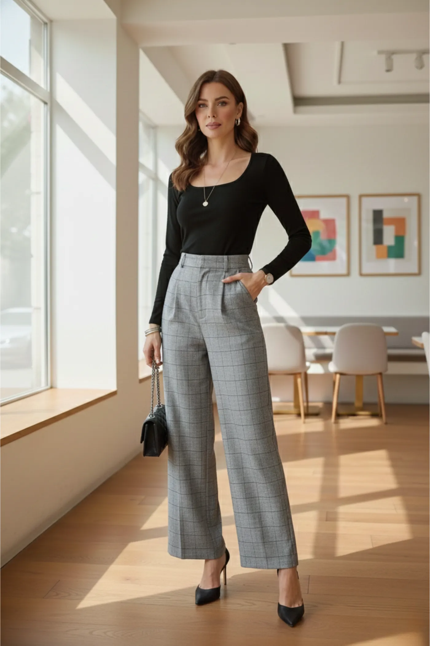 Kare Yaka Uzun Kollu Badi - SIYAH