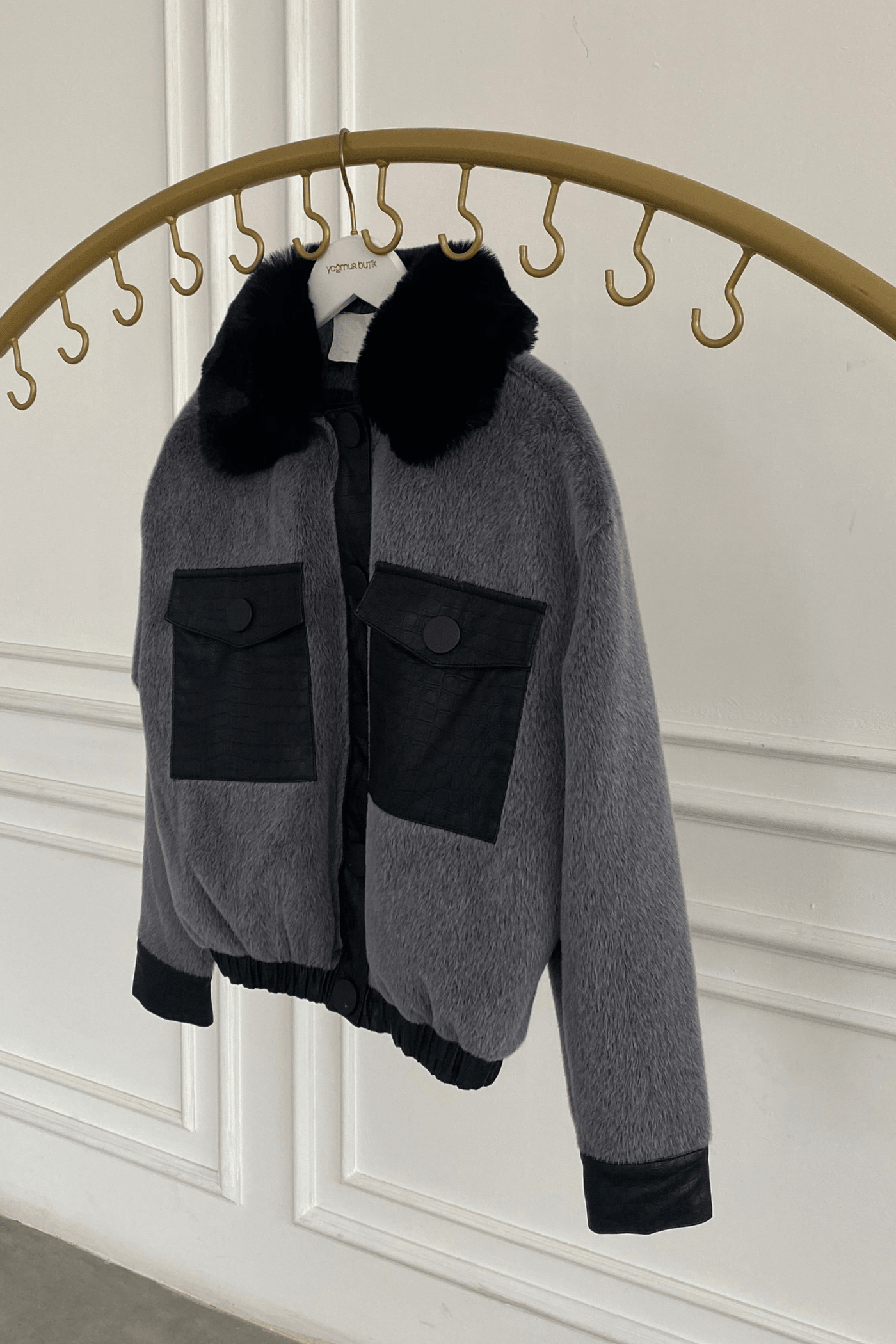 Timsah Derili Posta Cepli Bomber Mont - Gri