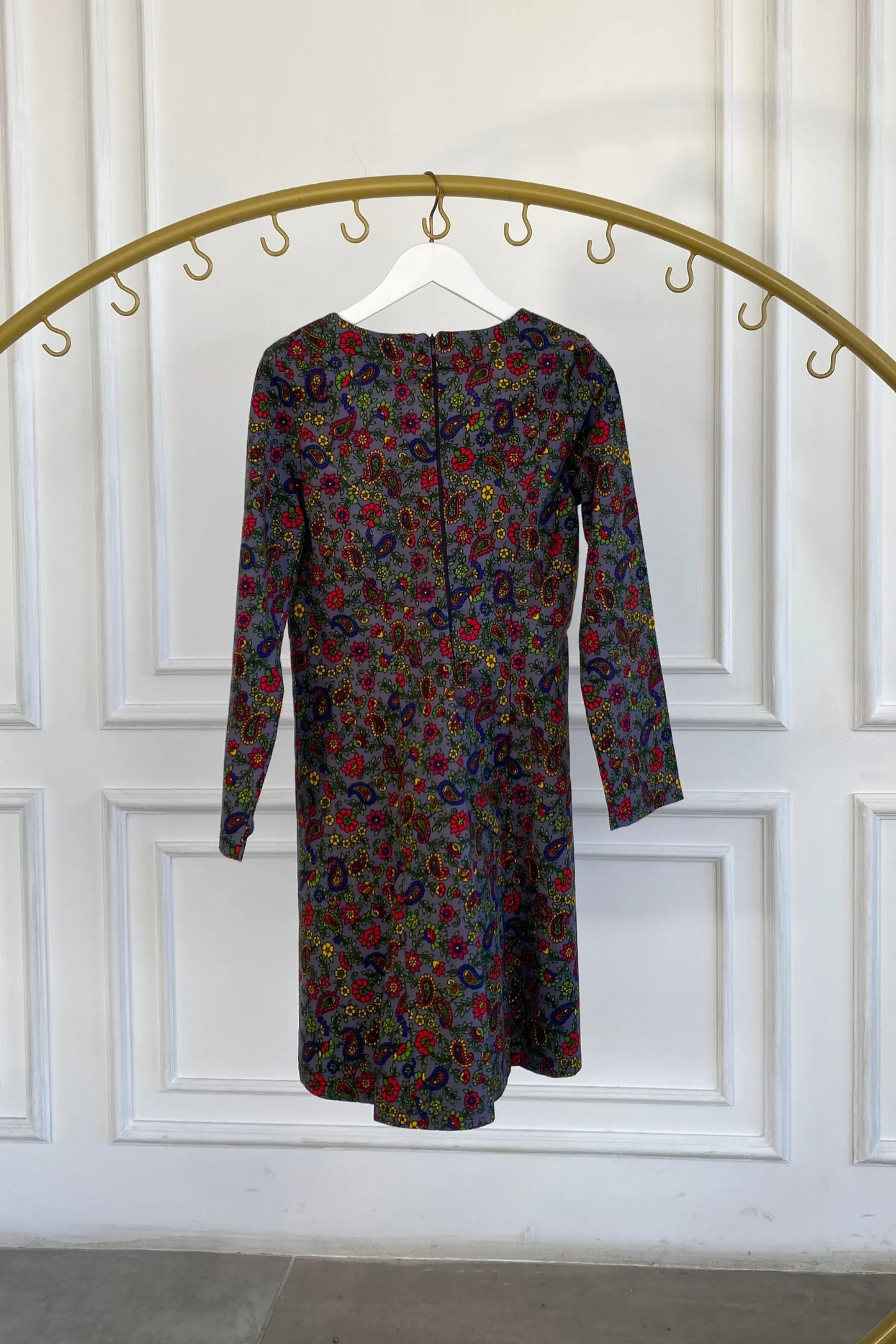 Roma Yaka Arkası Fermuarlı Pazen Elbise