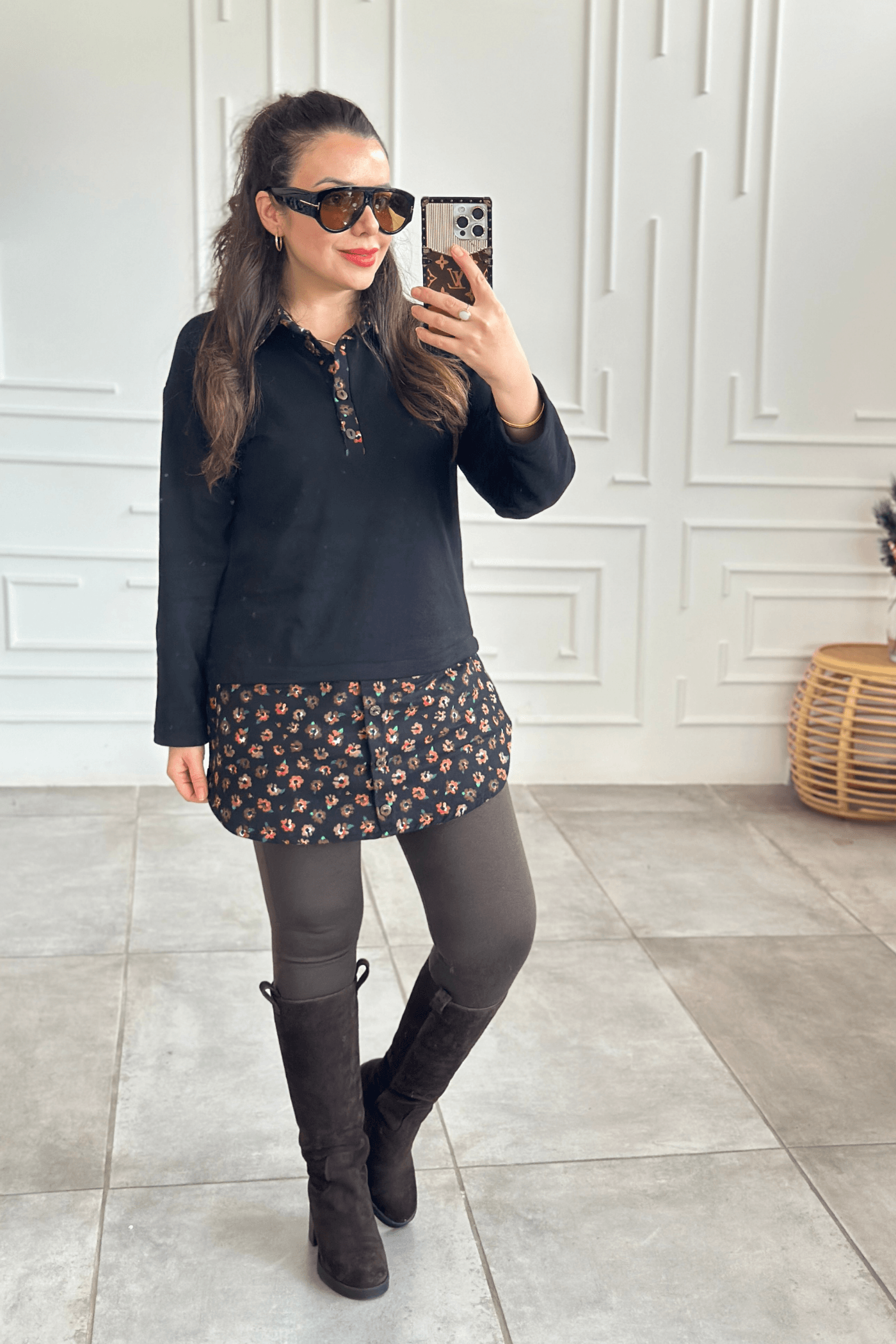 Pazen Tunik Sweat - SIYAH KAHVERENGI
