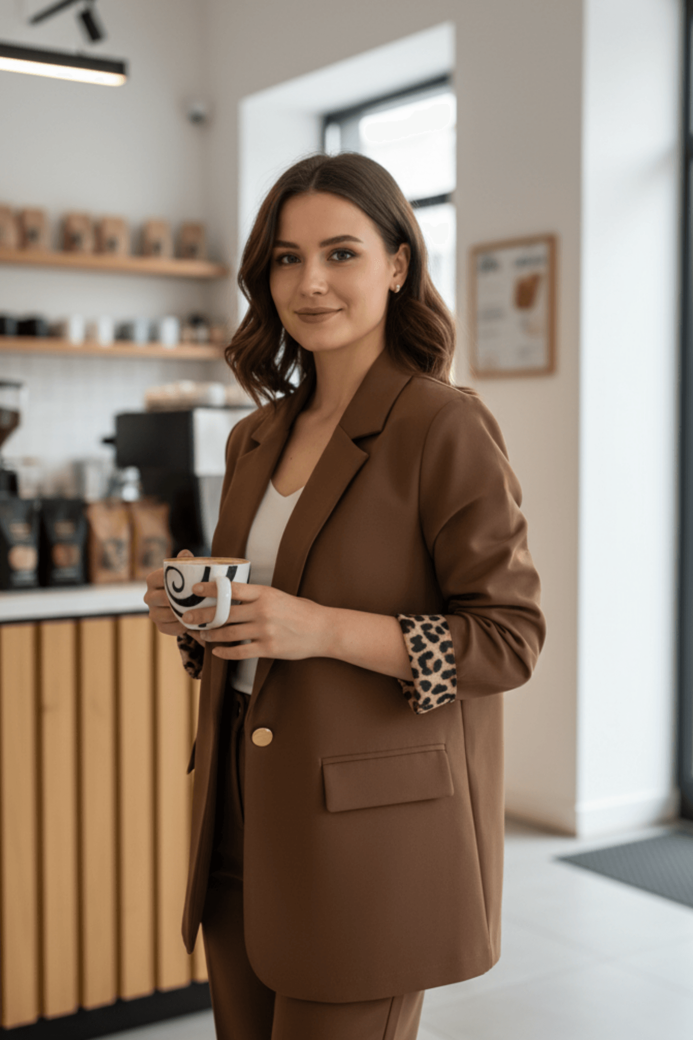 Leopar Garnili Blazer Ceket