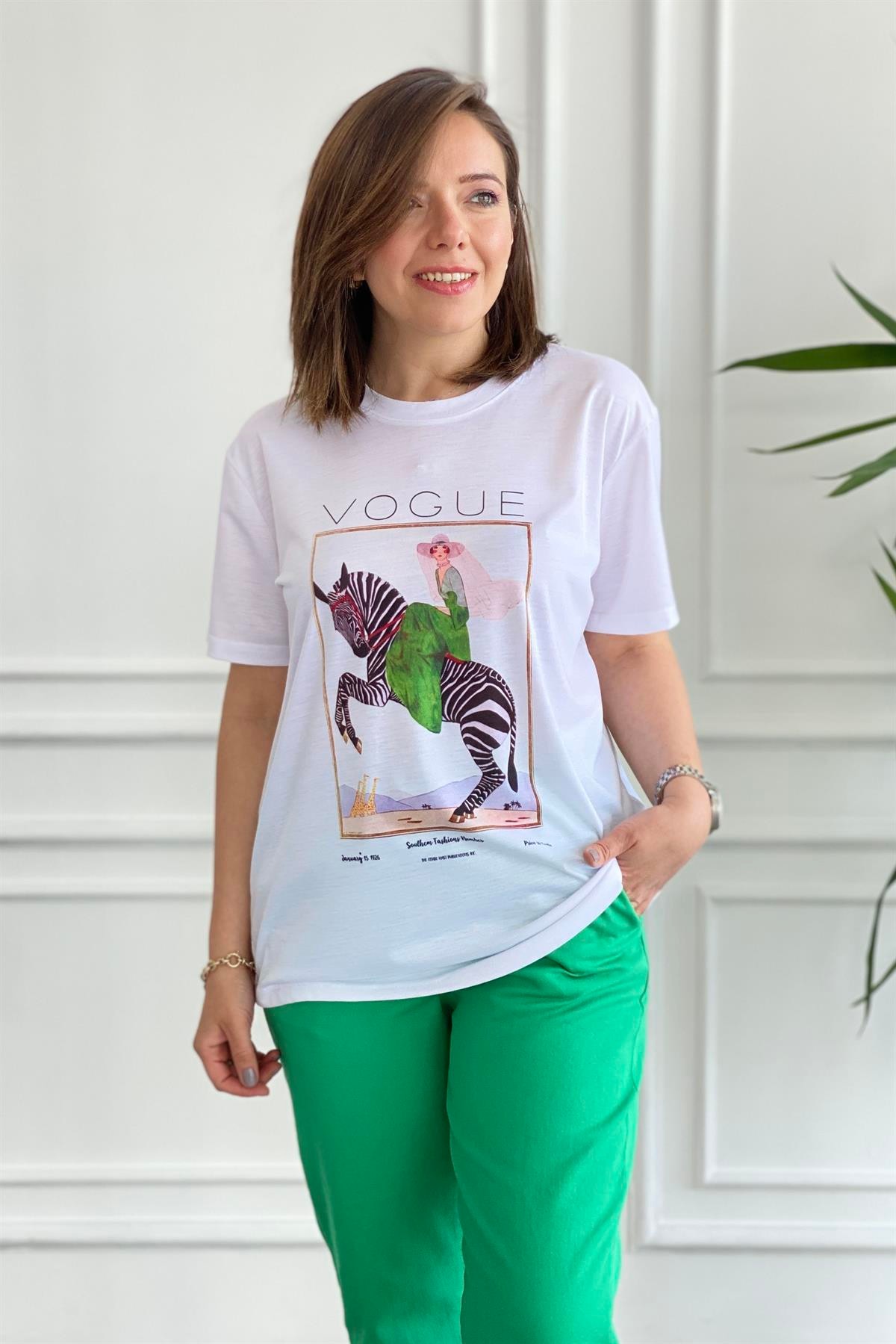 Zebra Desenli T-Shirt