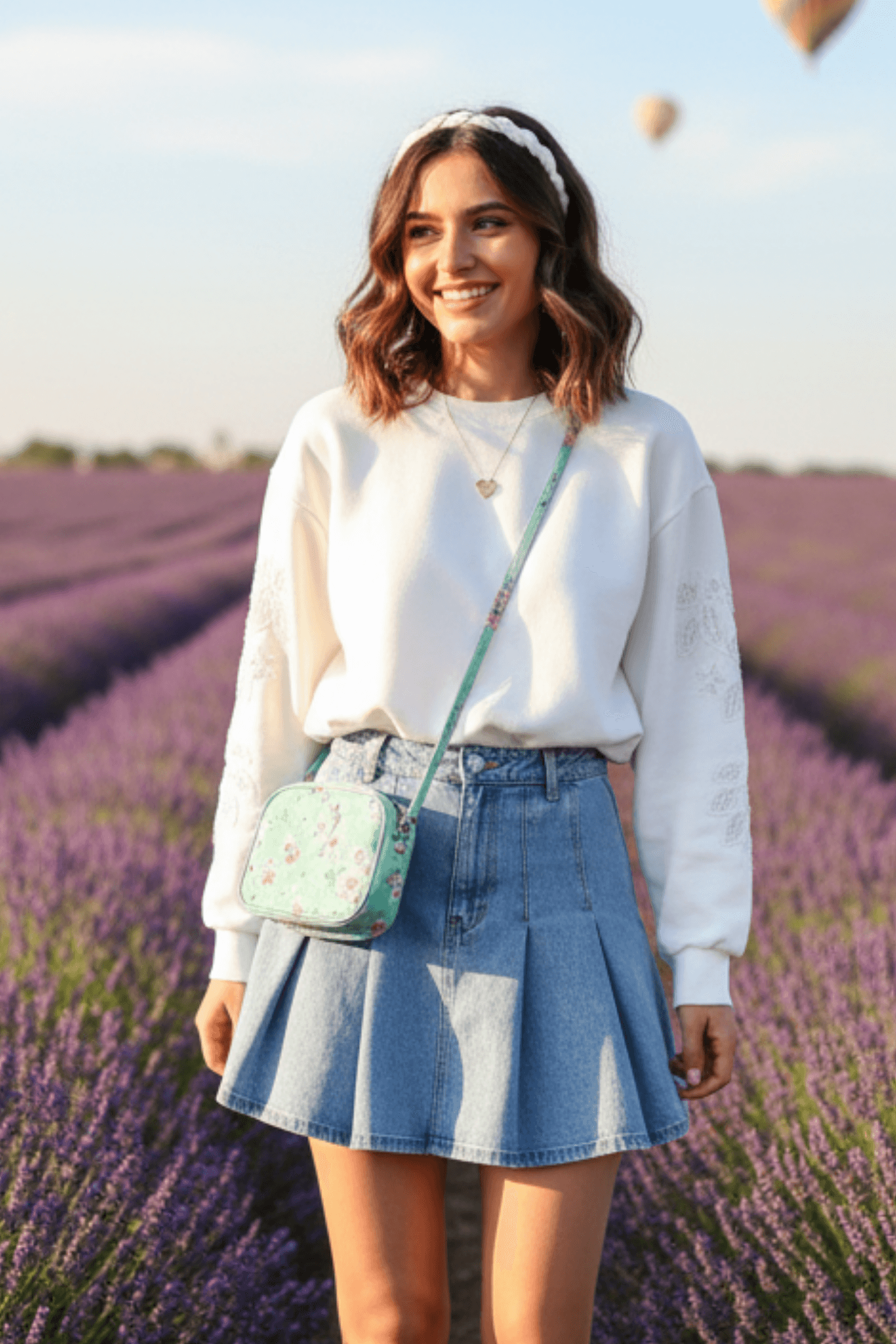 Kolları Güpürlü Boncuk İşlemeli Sweat