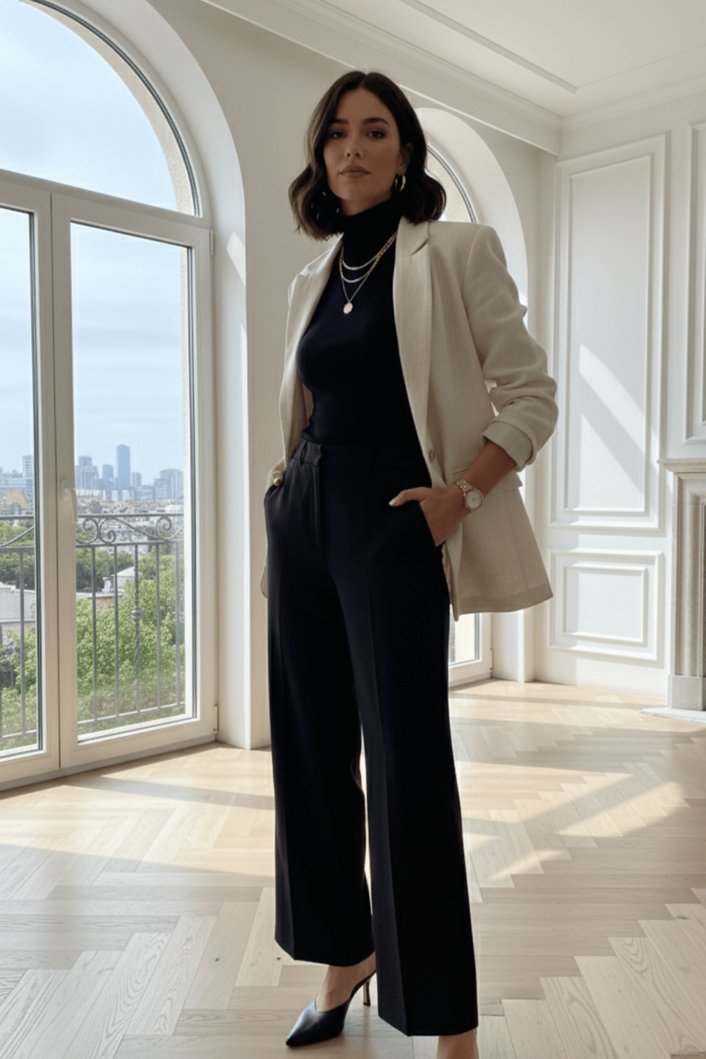 Arka Süs Cep Detaylı Palazzo Pantolon - SIYAH