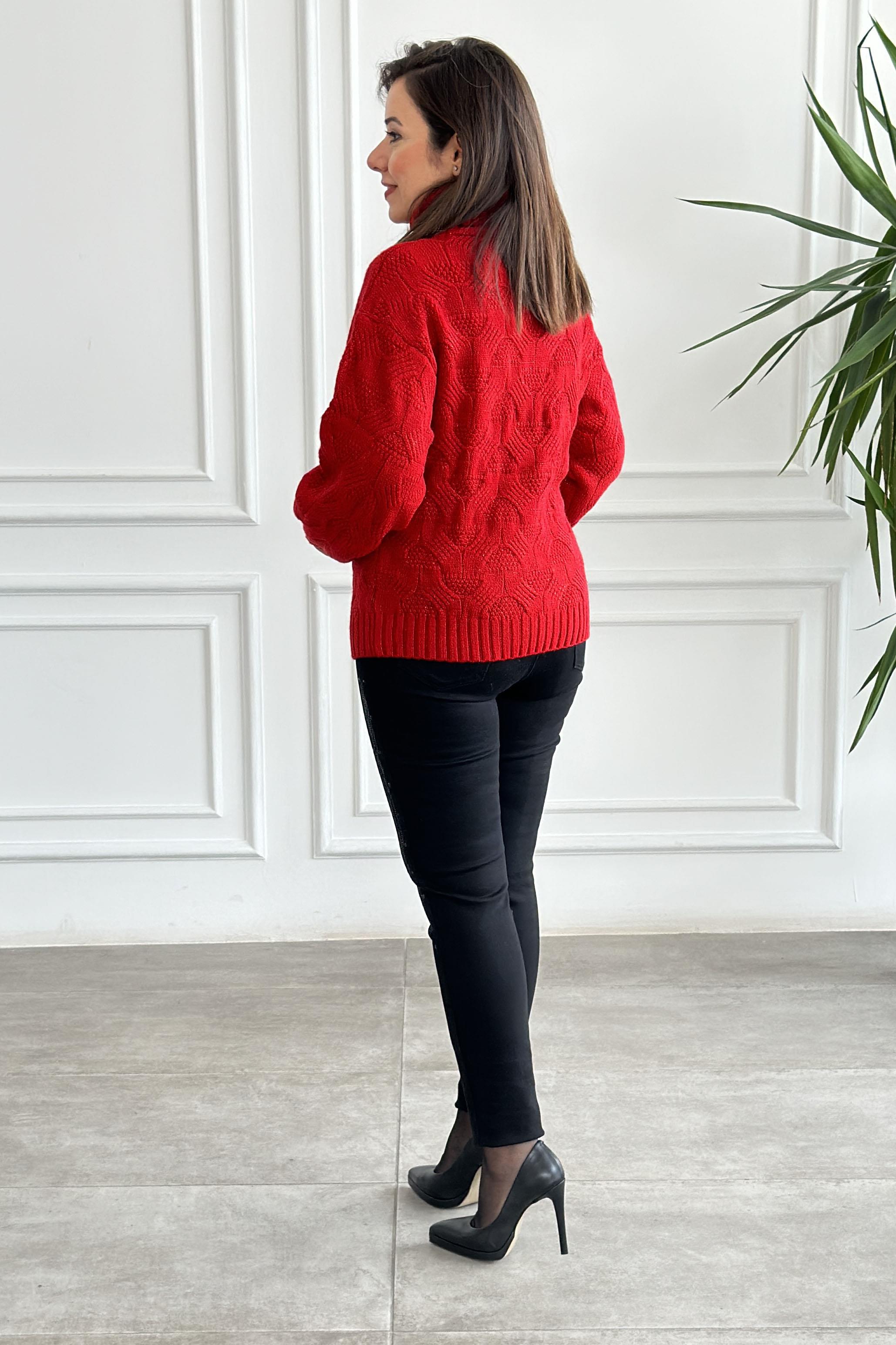 Büyük Beden Yüksek Bel Likralı Kenar Taş İşlemeli Kot Pantolon