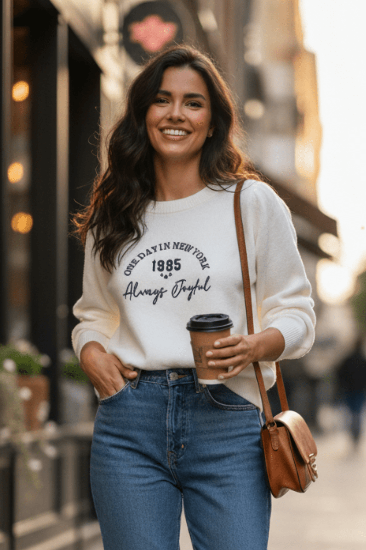 Önü Yazı Nakış İşlemeli Triko