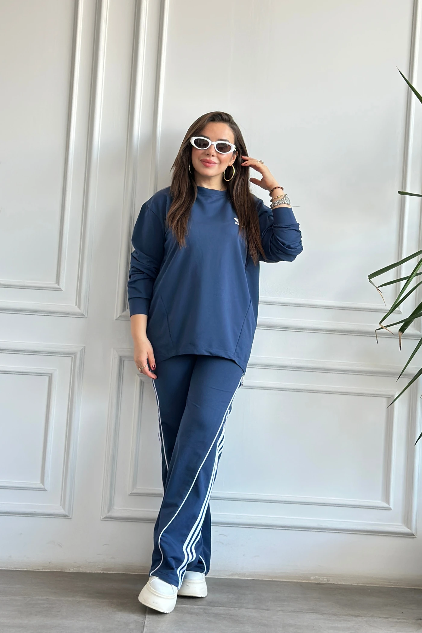 Arkası Ve Paçası Fermuar Detaylı Eşofman Takımı - LACIVERT