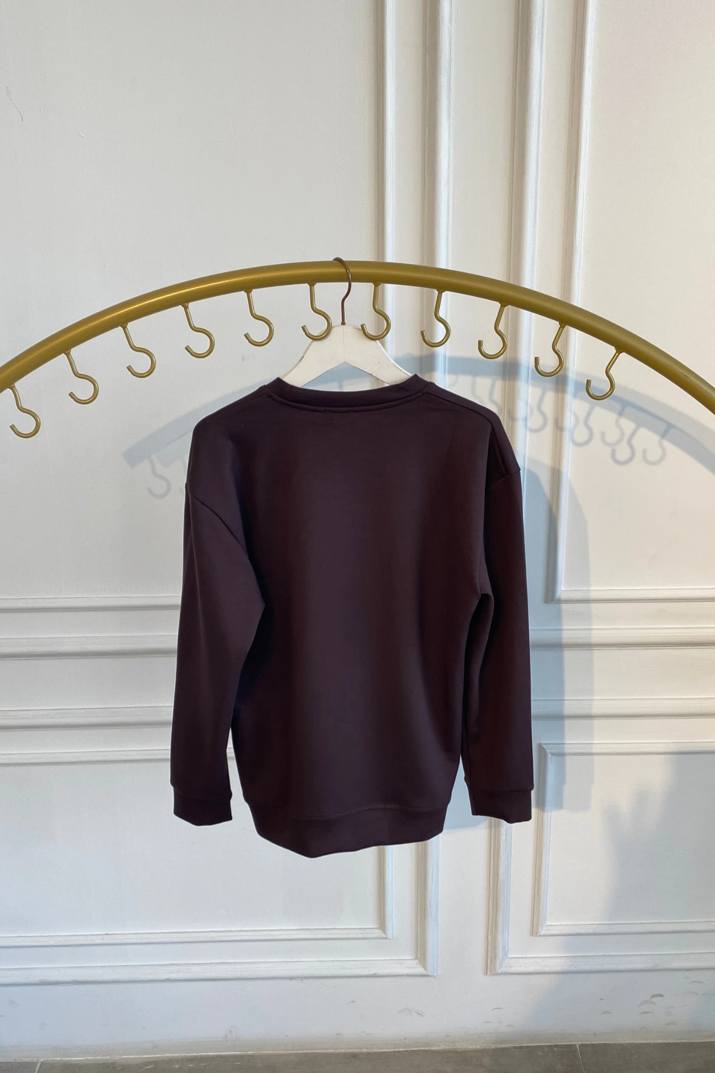 Önü Kuş Baskılı Sweat  - KAHVERENGI