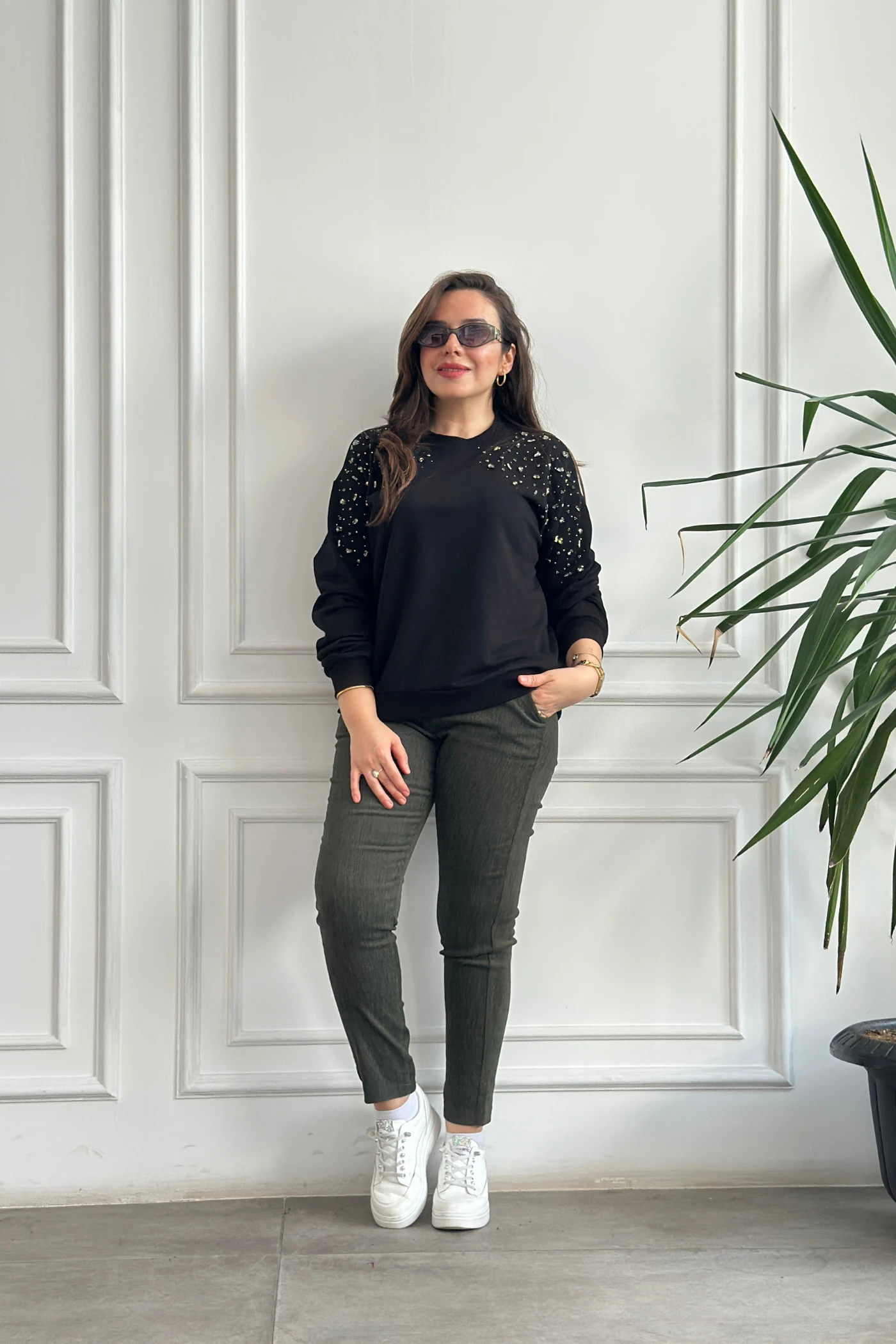 Beli Lastikli Kadife Pantolon