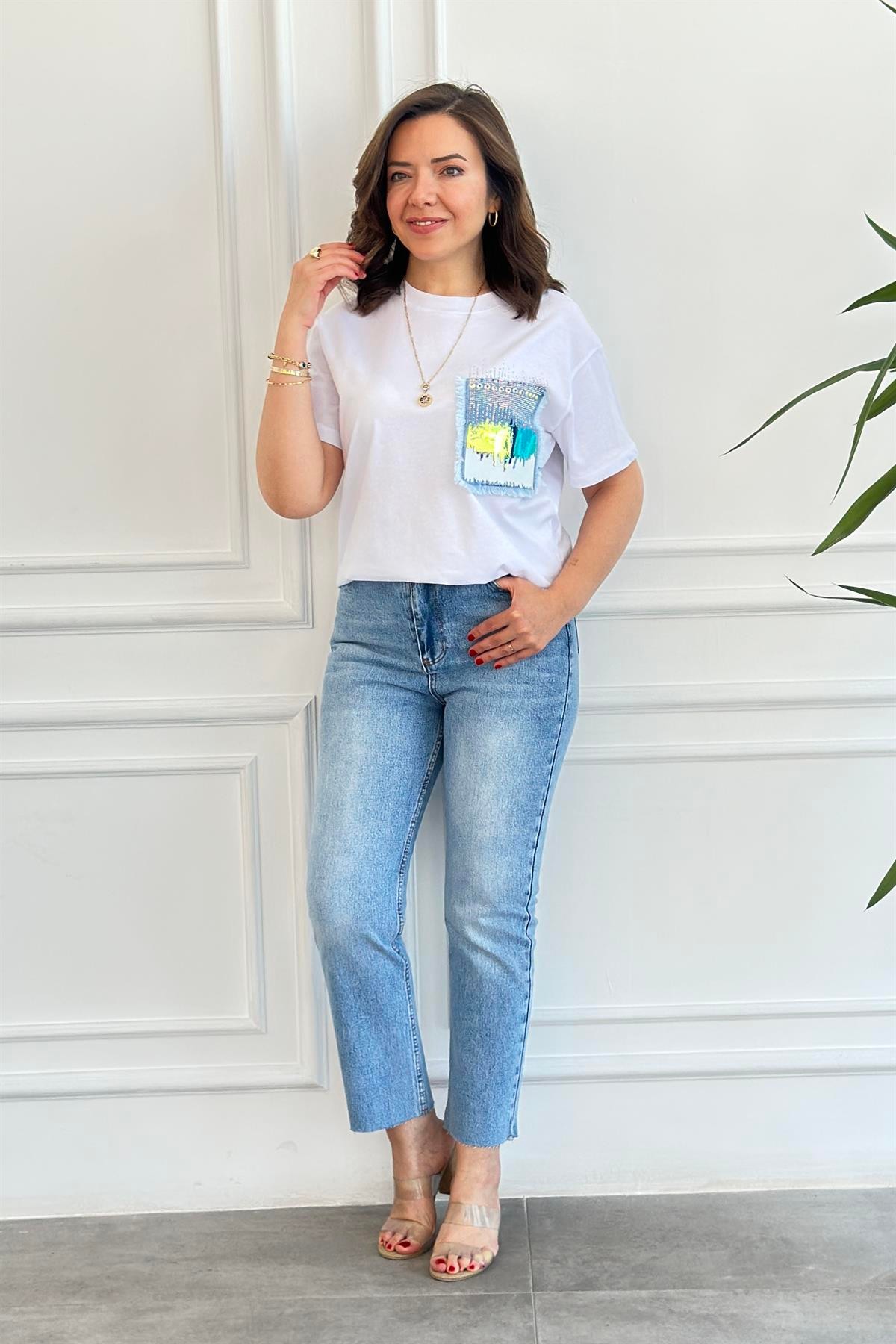 Bisiklet Yaka Basic T-Shirt