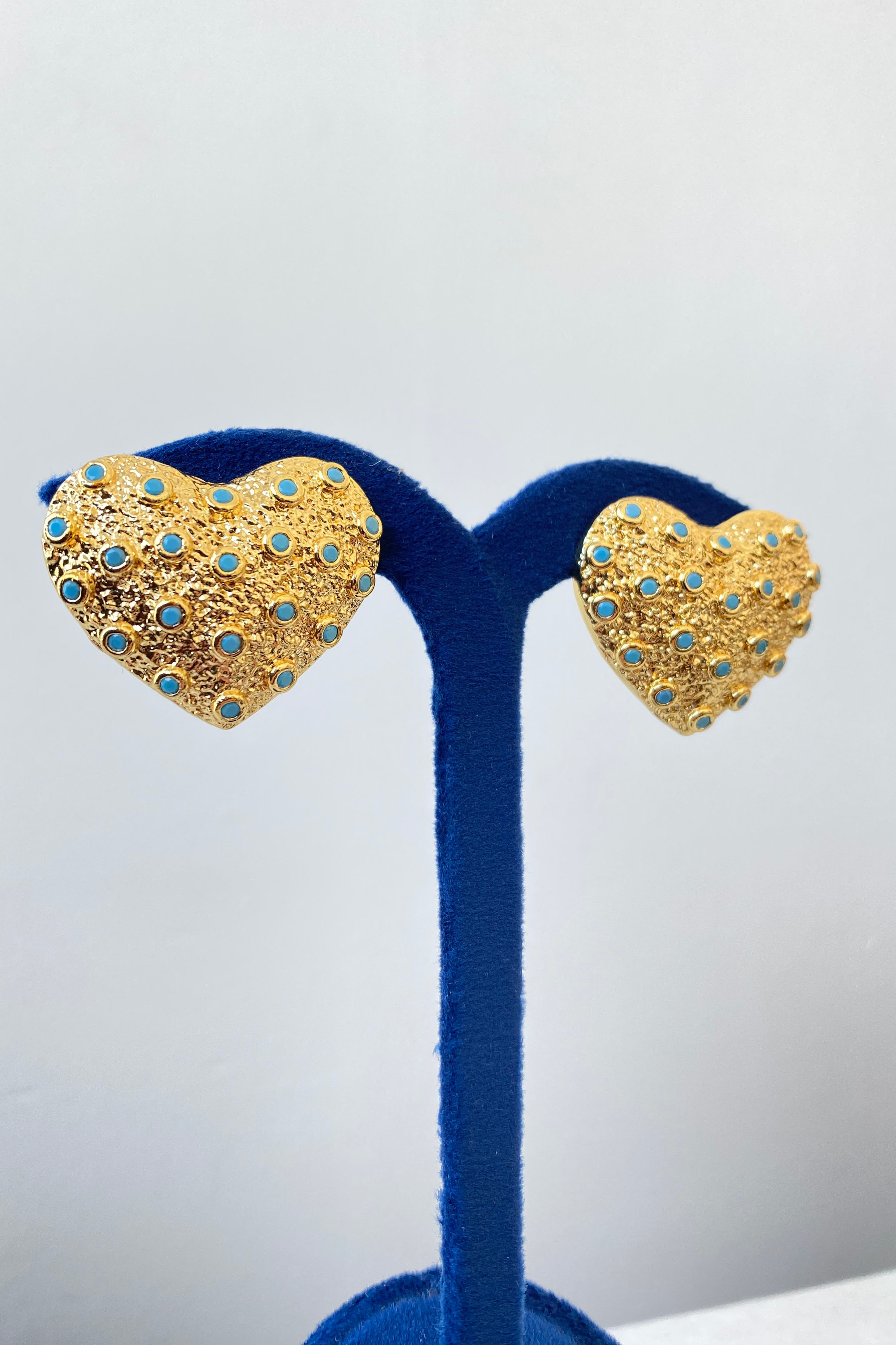 KP13 KALPLİ KÜPE - GOLD TURKUAZ