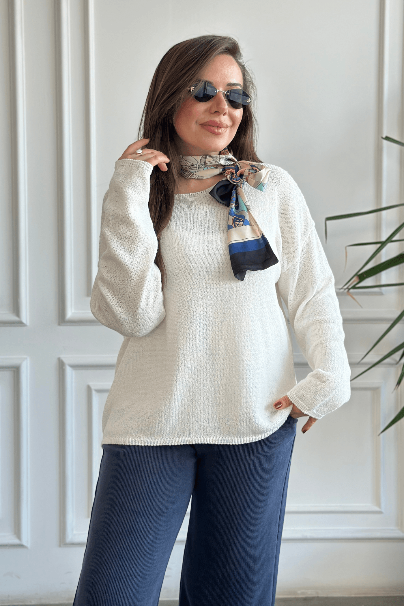 Oval Yaka Merserize Triko